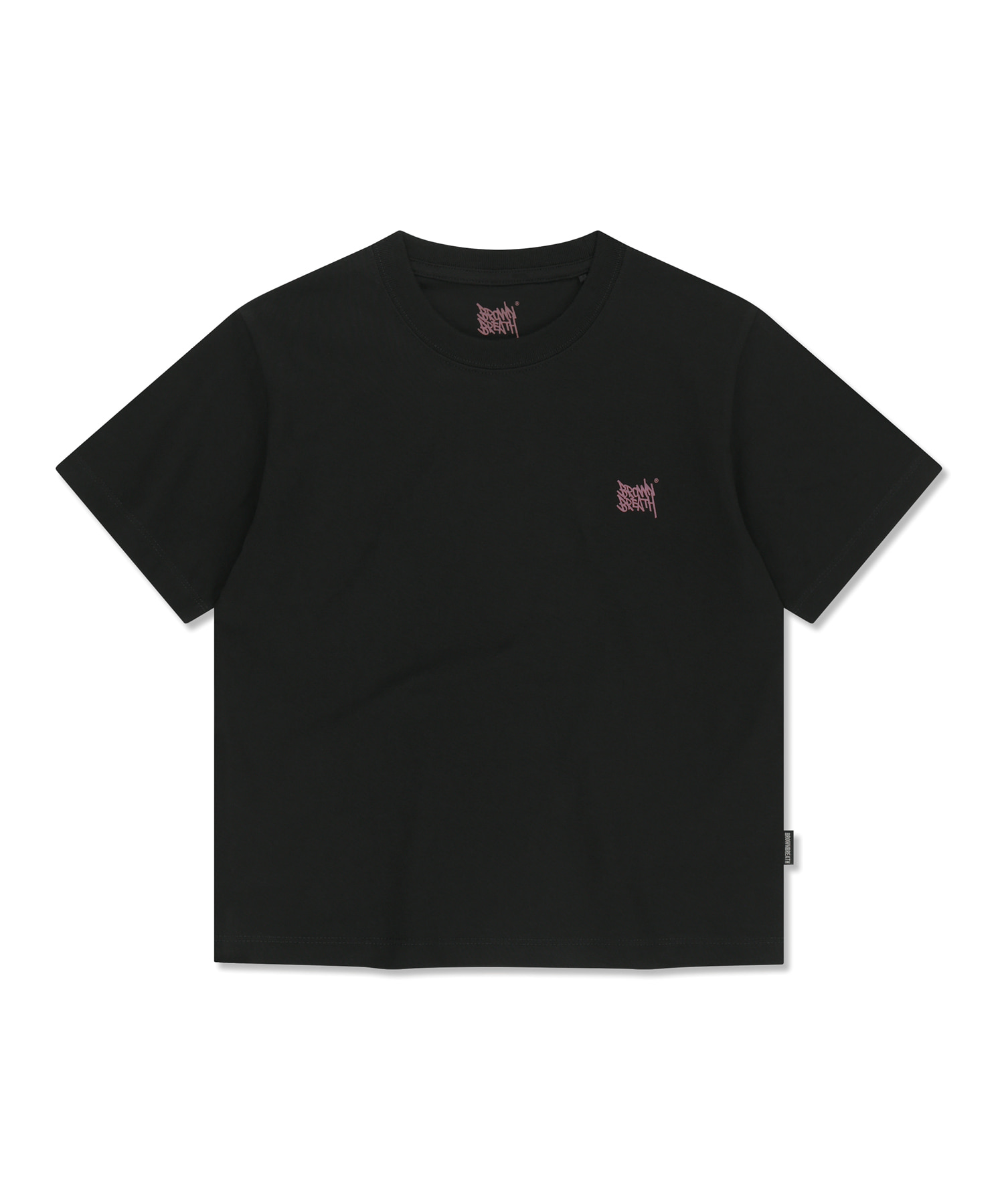 W TAG CROP TEE - BLACK