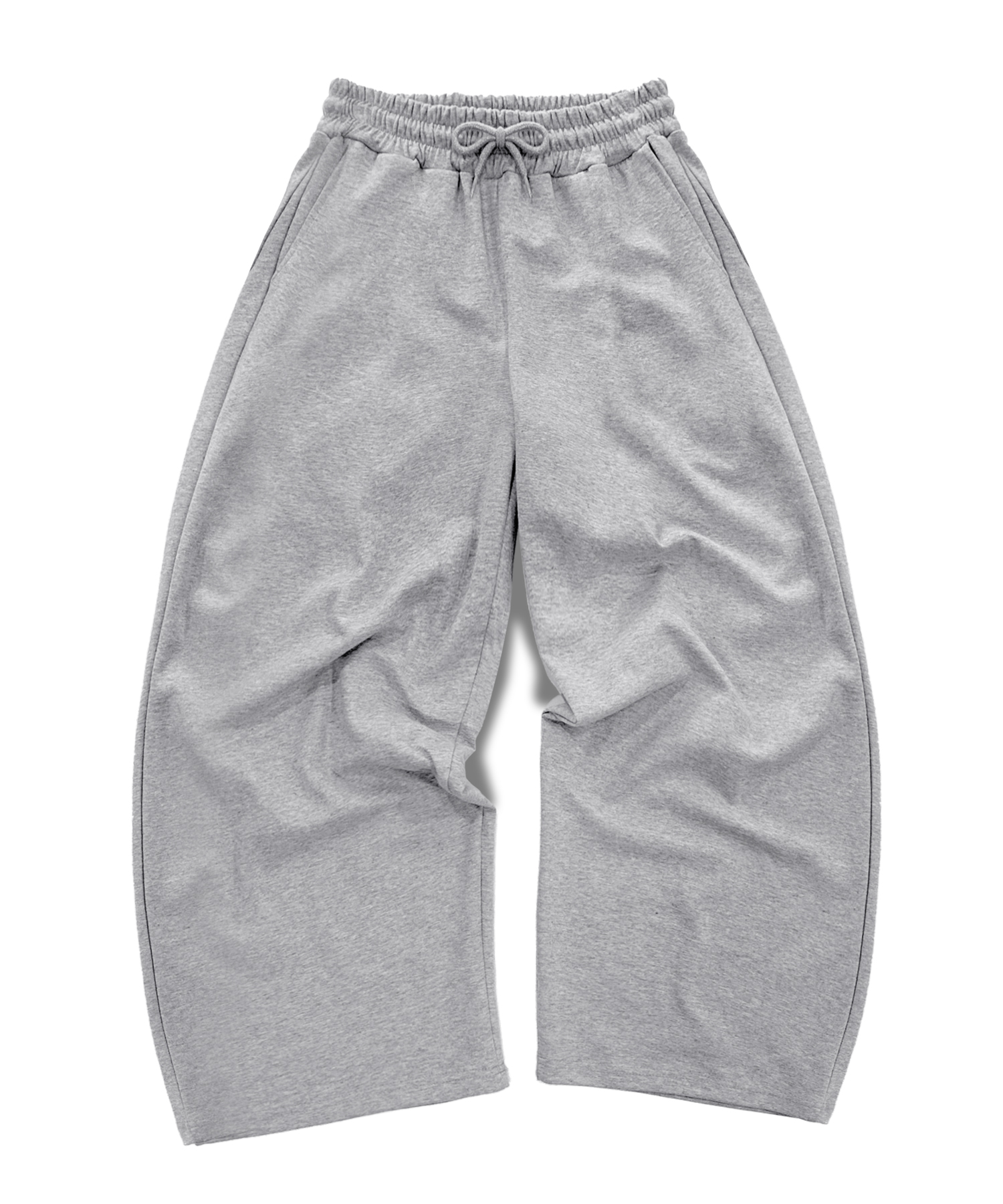 CURVED SIDE TUCK WIDE SWET PANTS