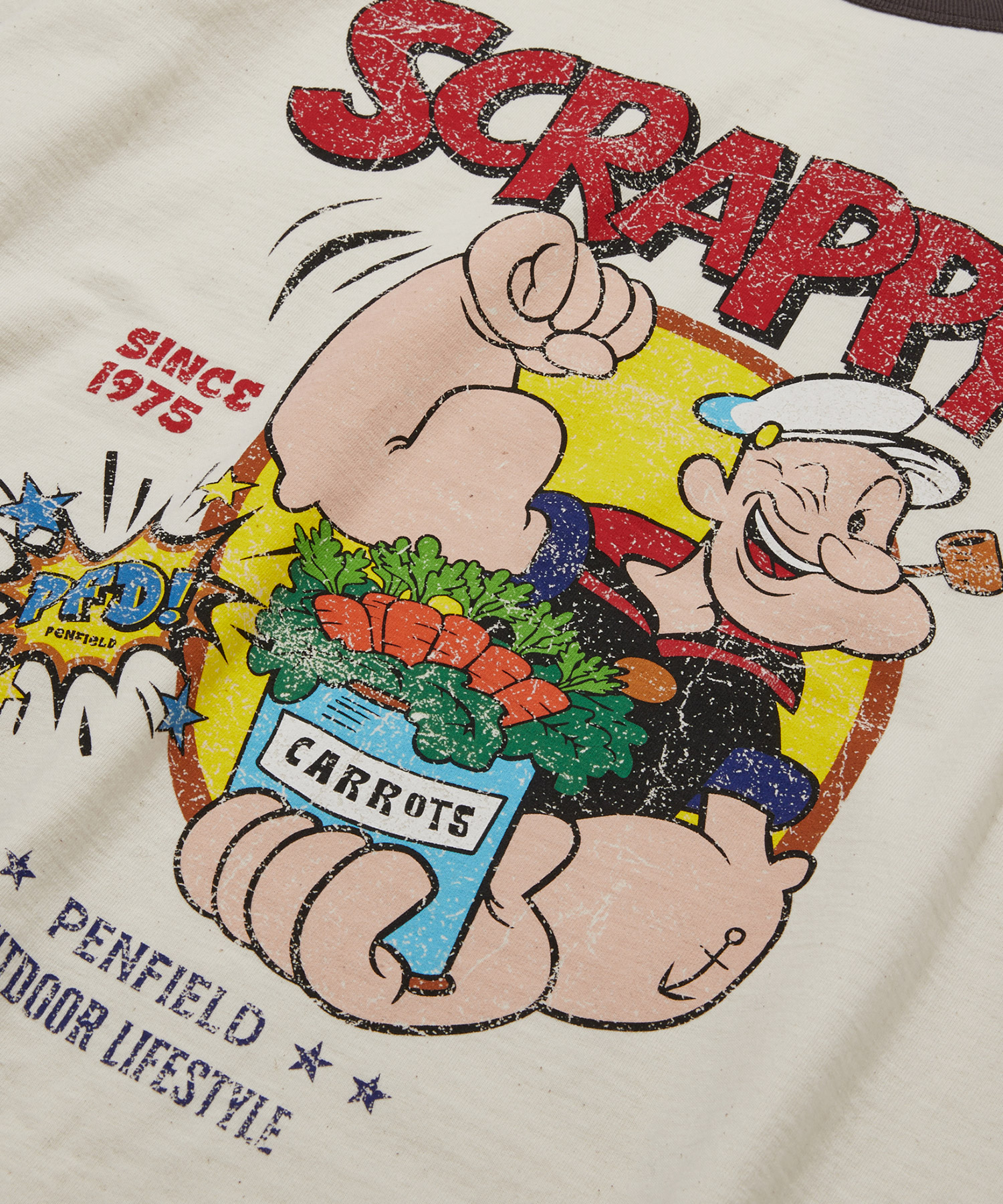 Vintage серия SCRAPPY ингрей рингер тишёрт Ivory FS2KT48U