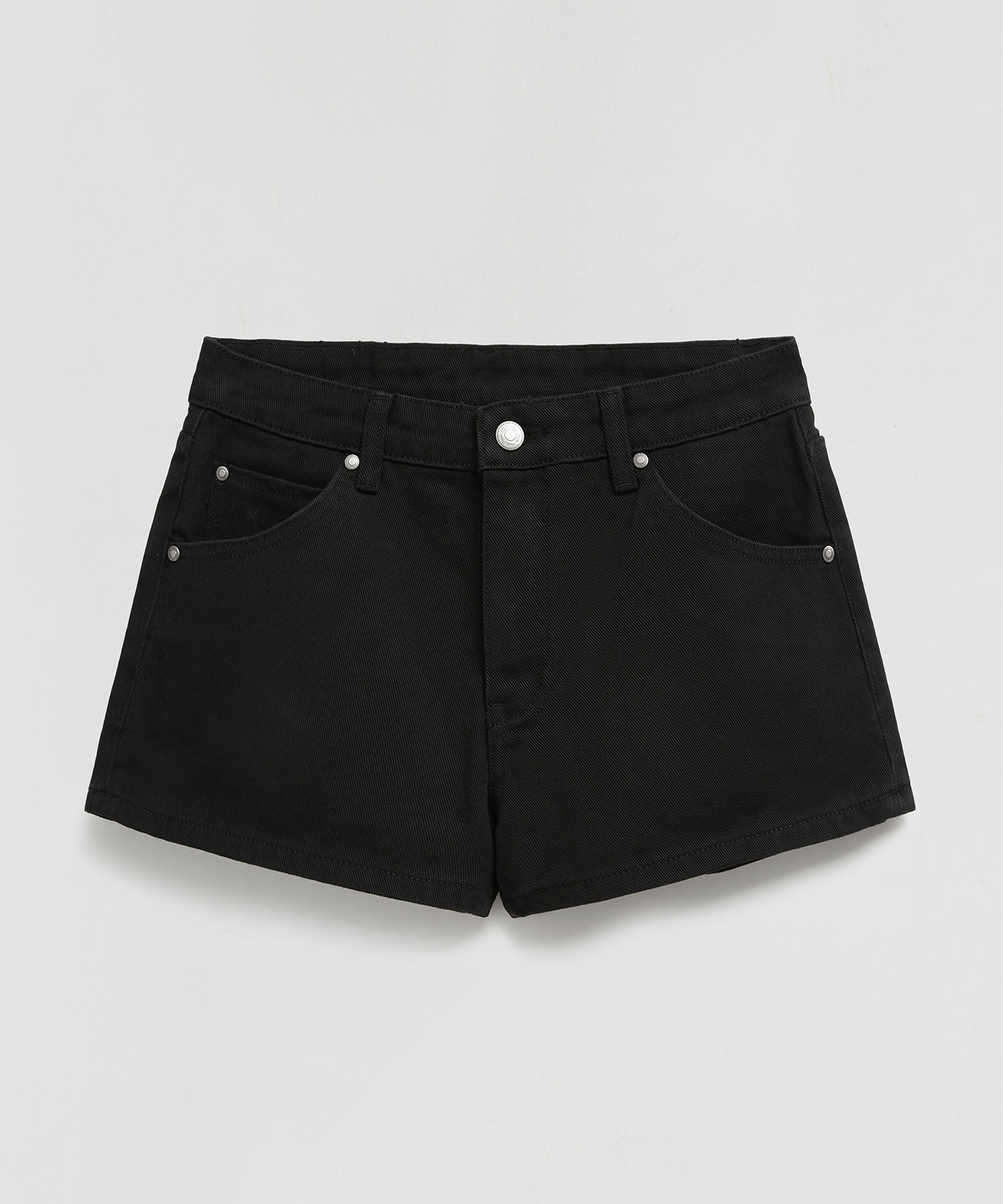Raw denim shorts solid черный