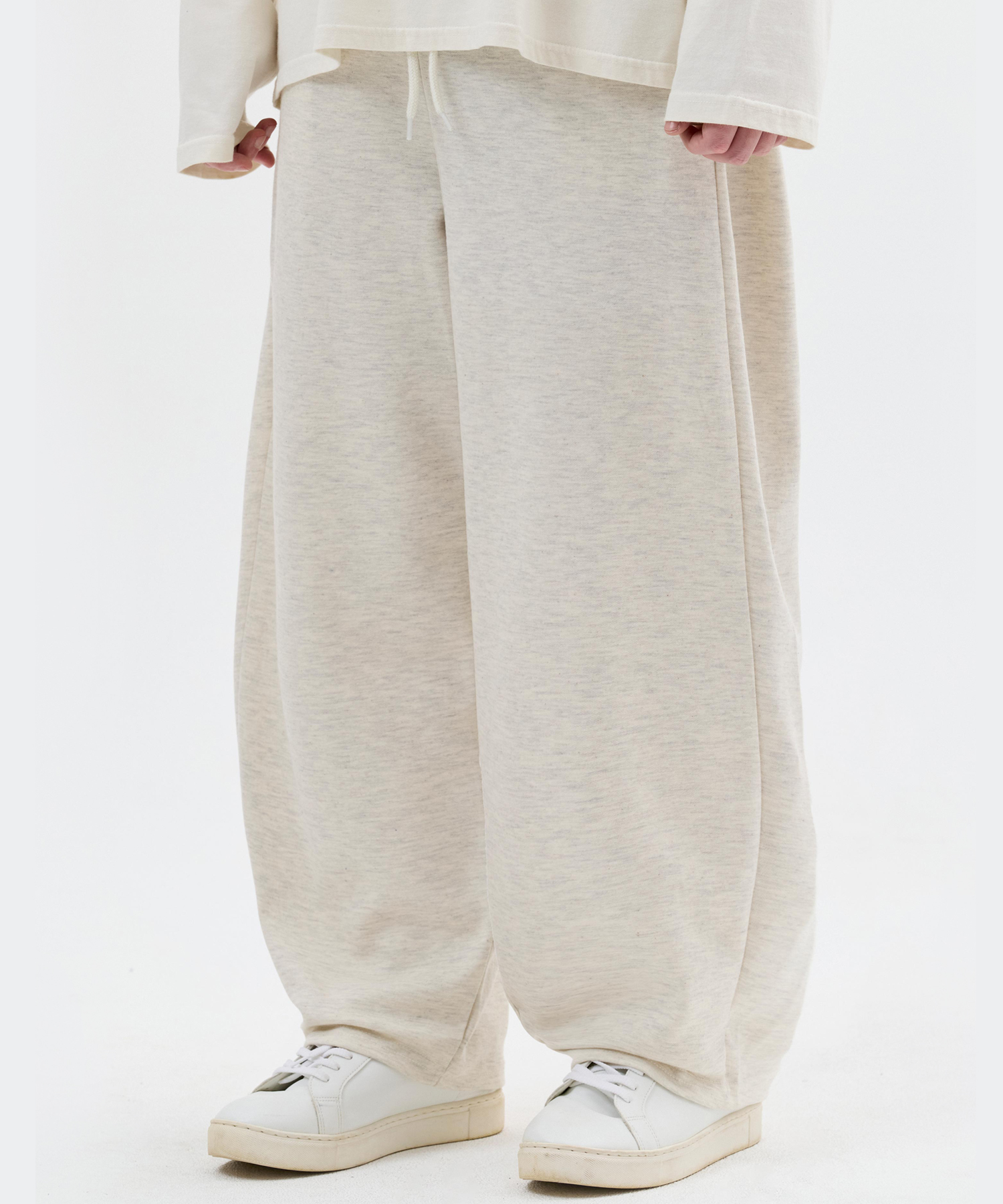 изогнутыйd Side Pintuck Balloon Sweat брюки 3 colors