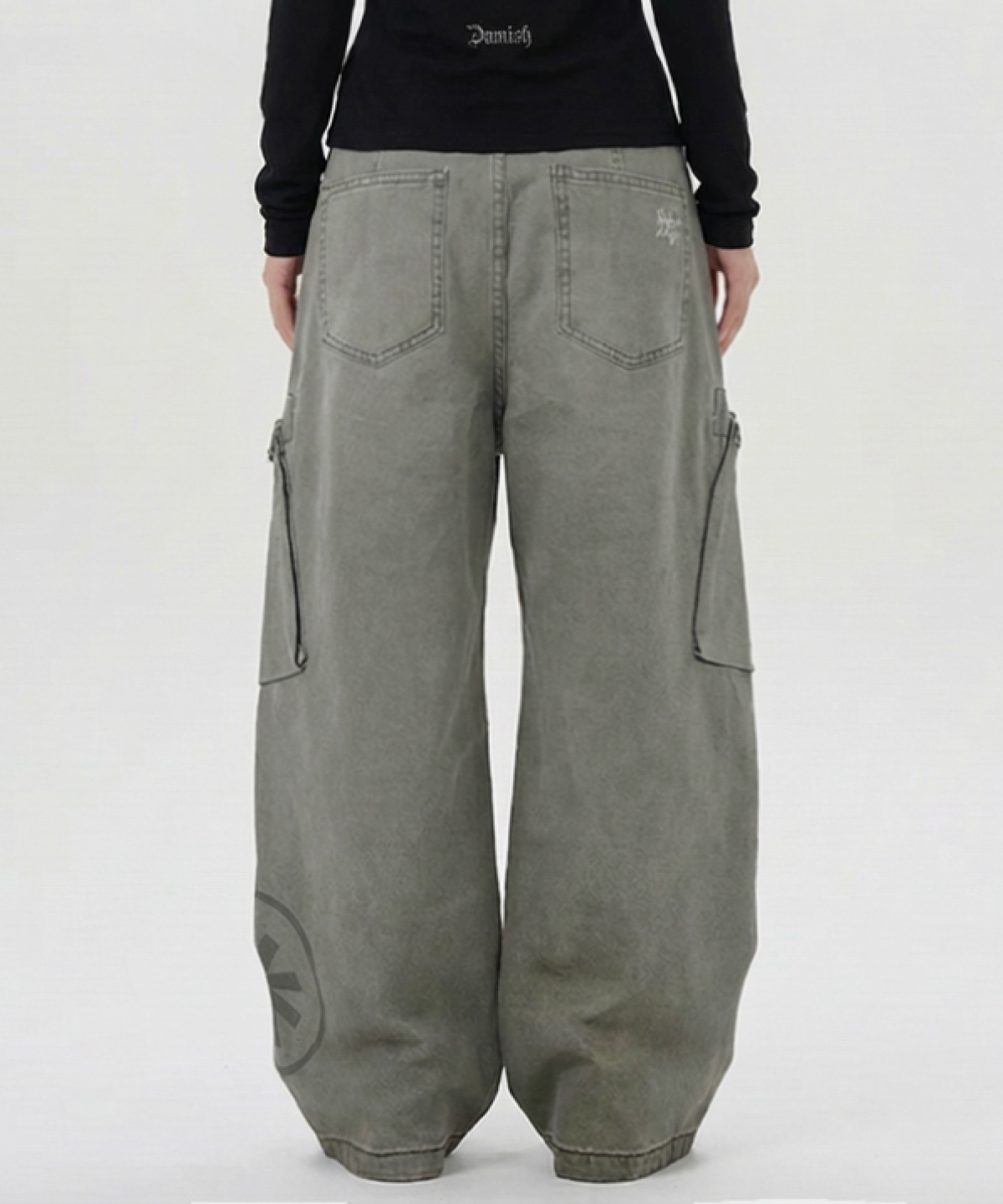 Cation Dying Curved Cargo Pants_Khaki