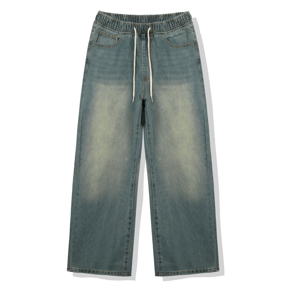 Brick banding wide washed denim pants 3 Color [CRDD_5014]