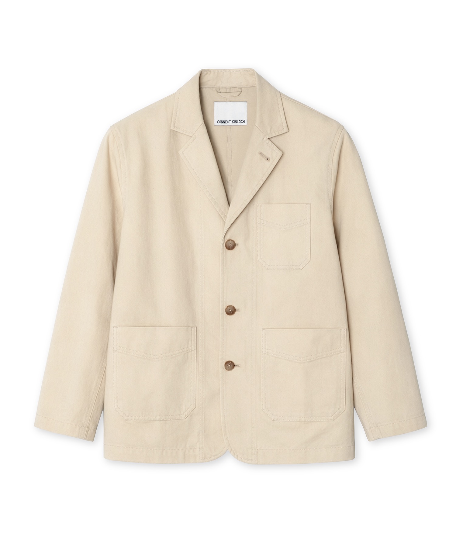 Washed Cotton Loose Fit Jacket [BEIGE]