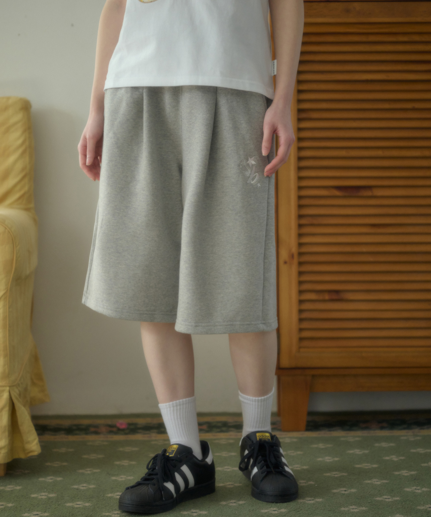 Angel Star Patch shorts Bermuda Sweat Shorts ASP901 (Melange)