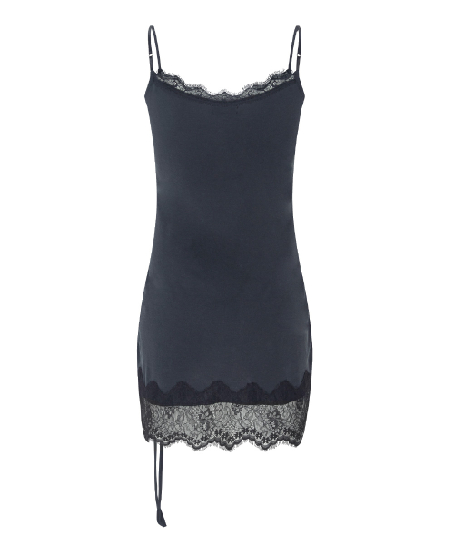 Pia Lace Slip Mini Dress (Deep Charocal) thumbnail 3