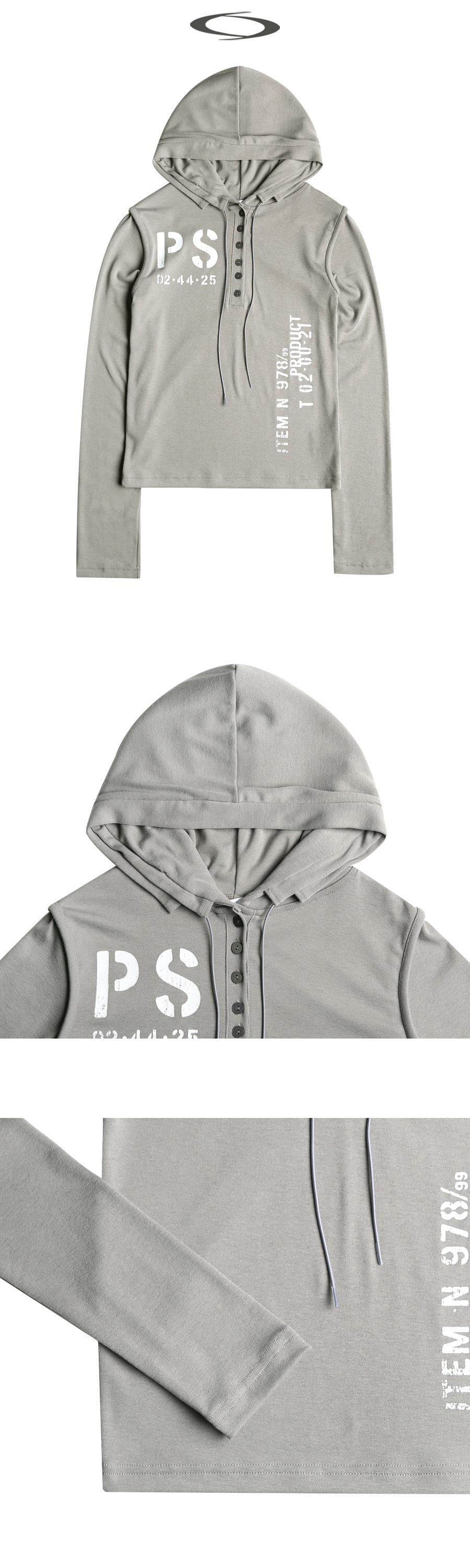 VINTAGE BUTTON HOODIE 