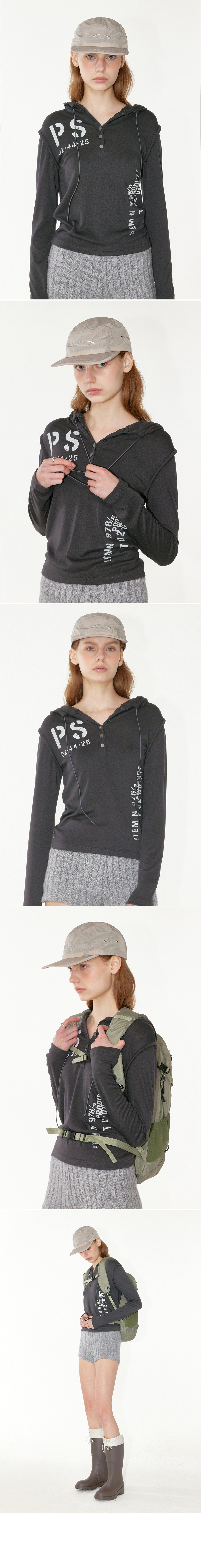 VINTAGE BUTTON HOODIE 