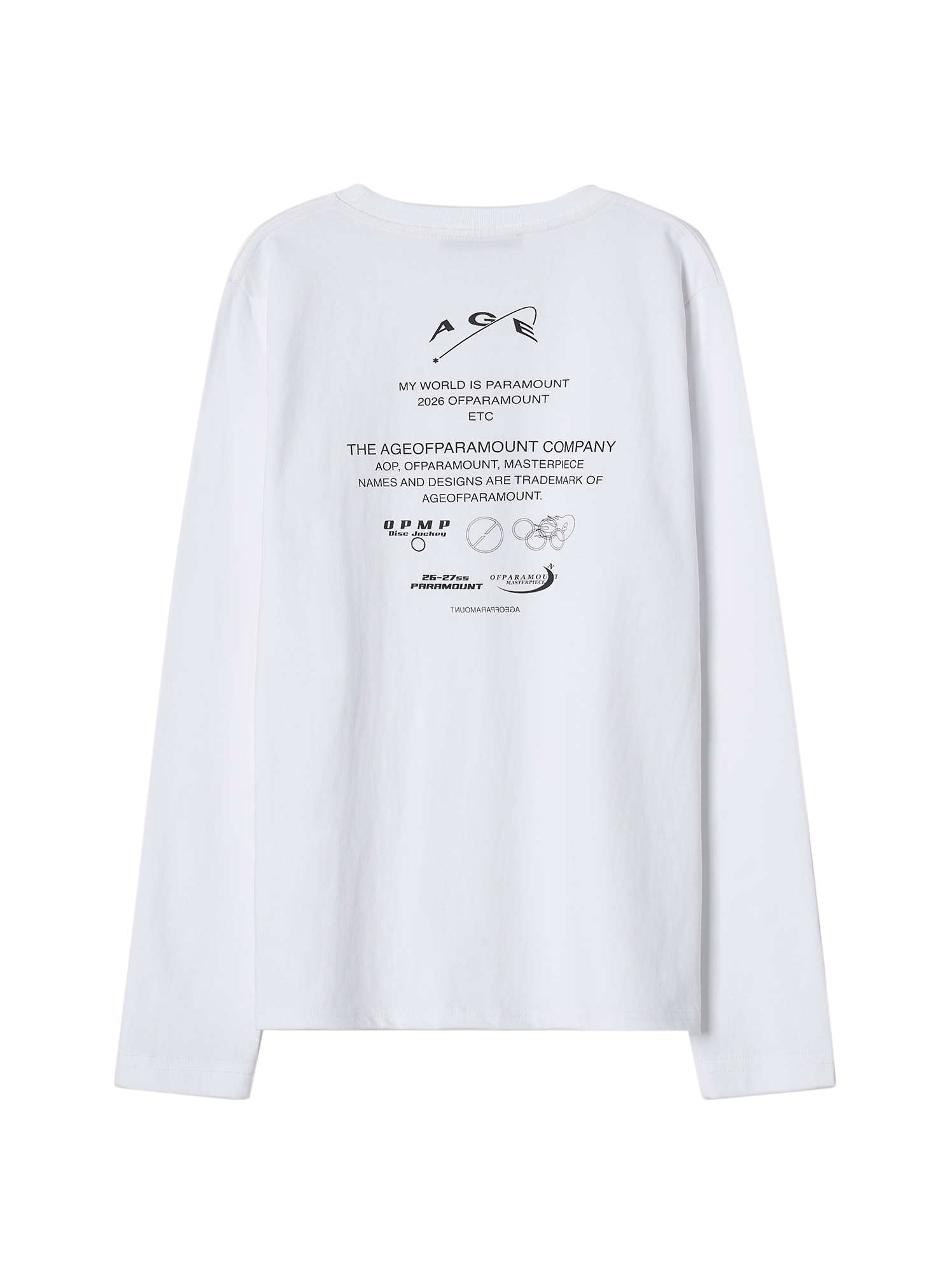 Лонгслив с принтом на спине (White)