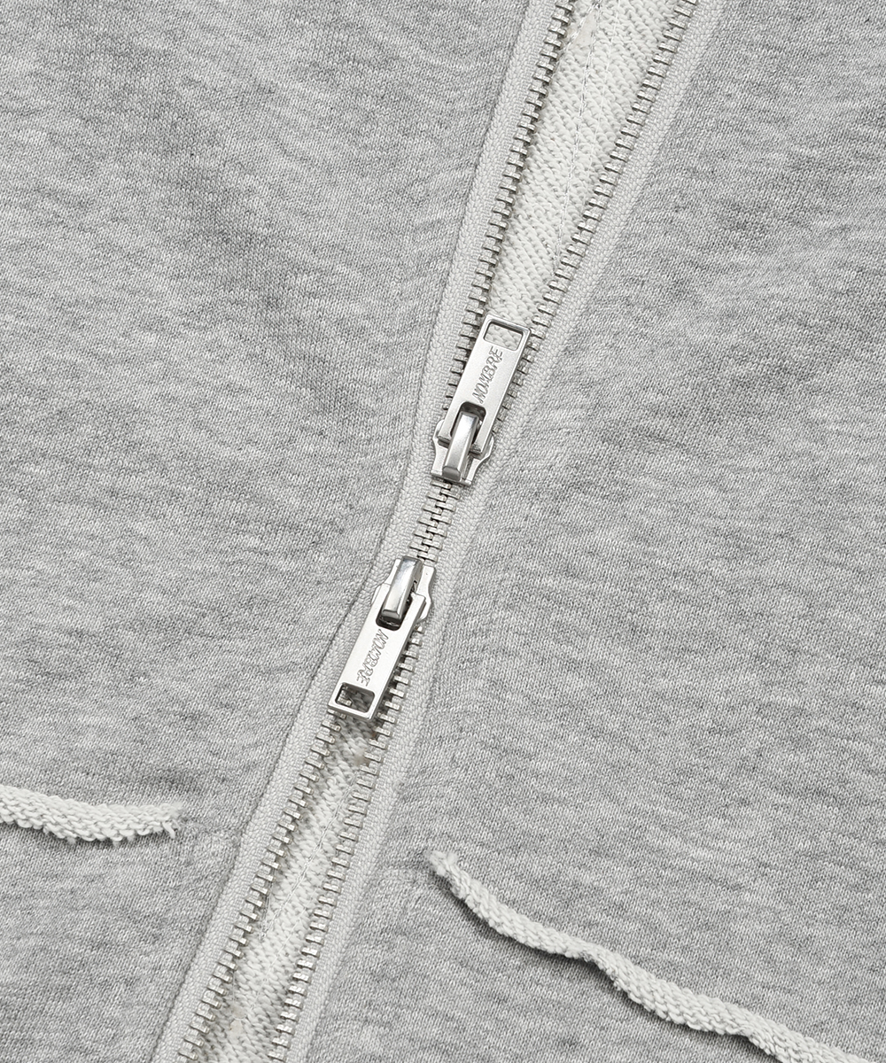 Rivet Appliqué Oversized Zip Hoodie серый
