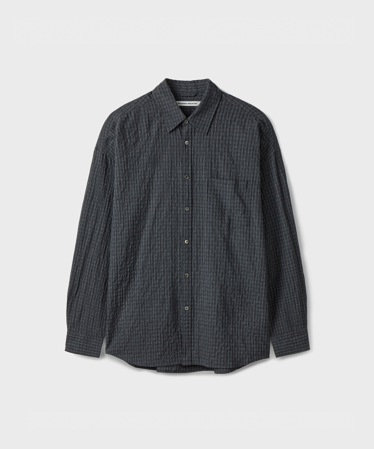 SQUARE OVERSIZED CHECK SHIRT чёрный