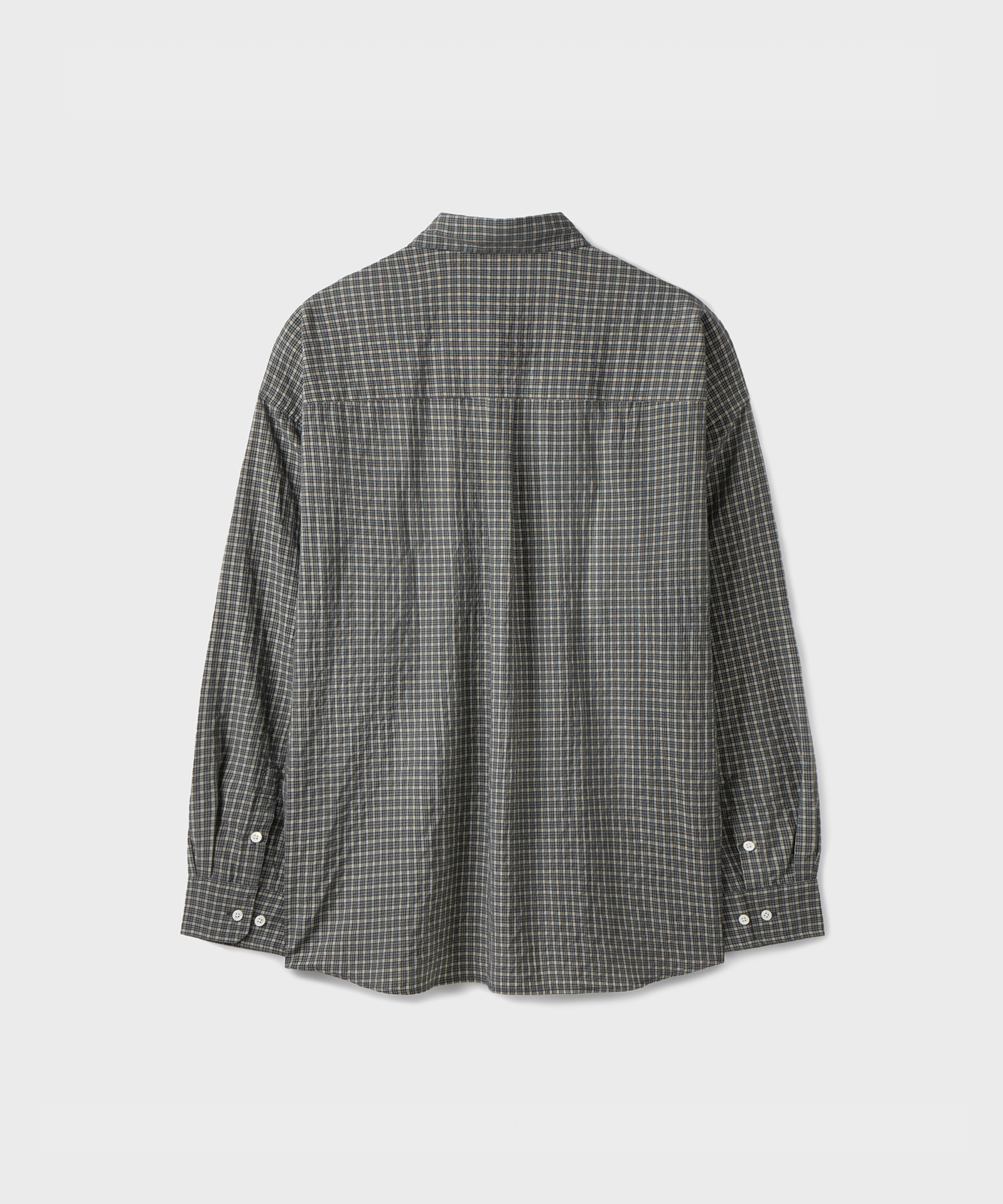 SQUARE OVERSIZED CHECK SHIRT ASH серый