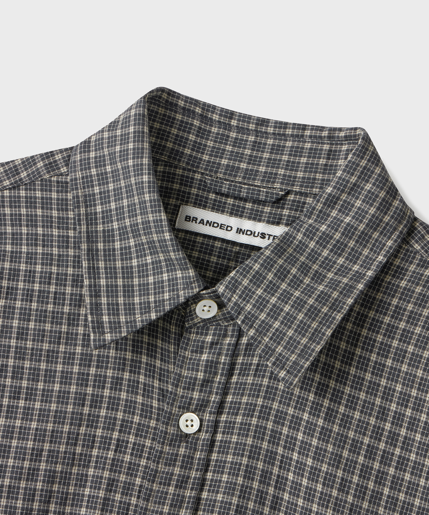 SQUARE OVERSIZED CHECK SHIRT ASH серый
