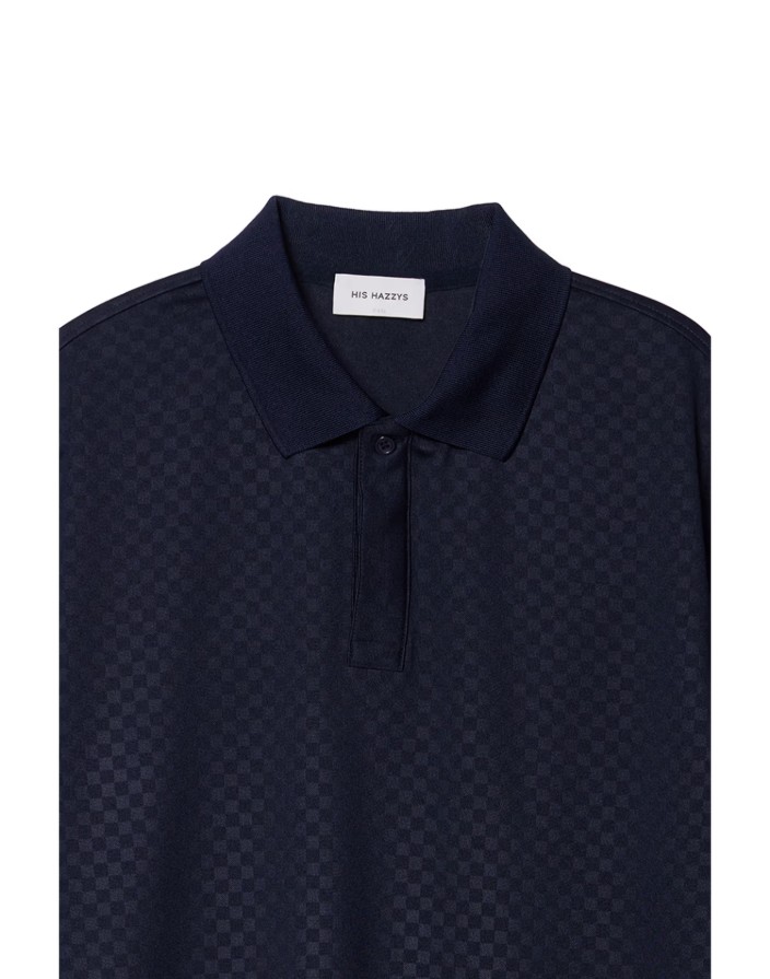 Мужское поло в клетку Navy S/S Checkerboard