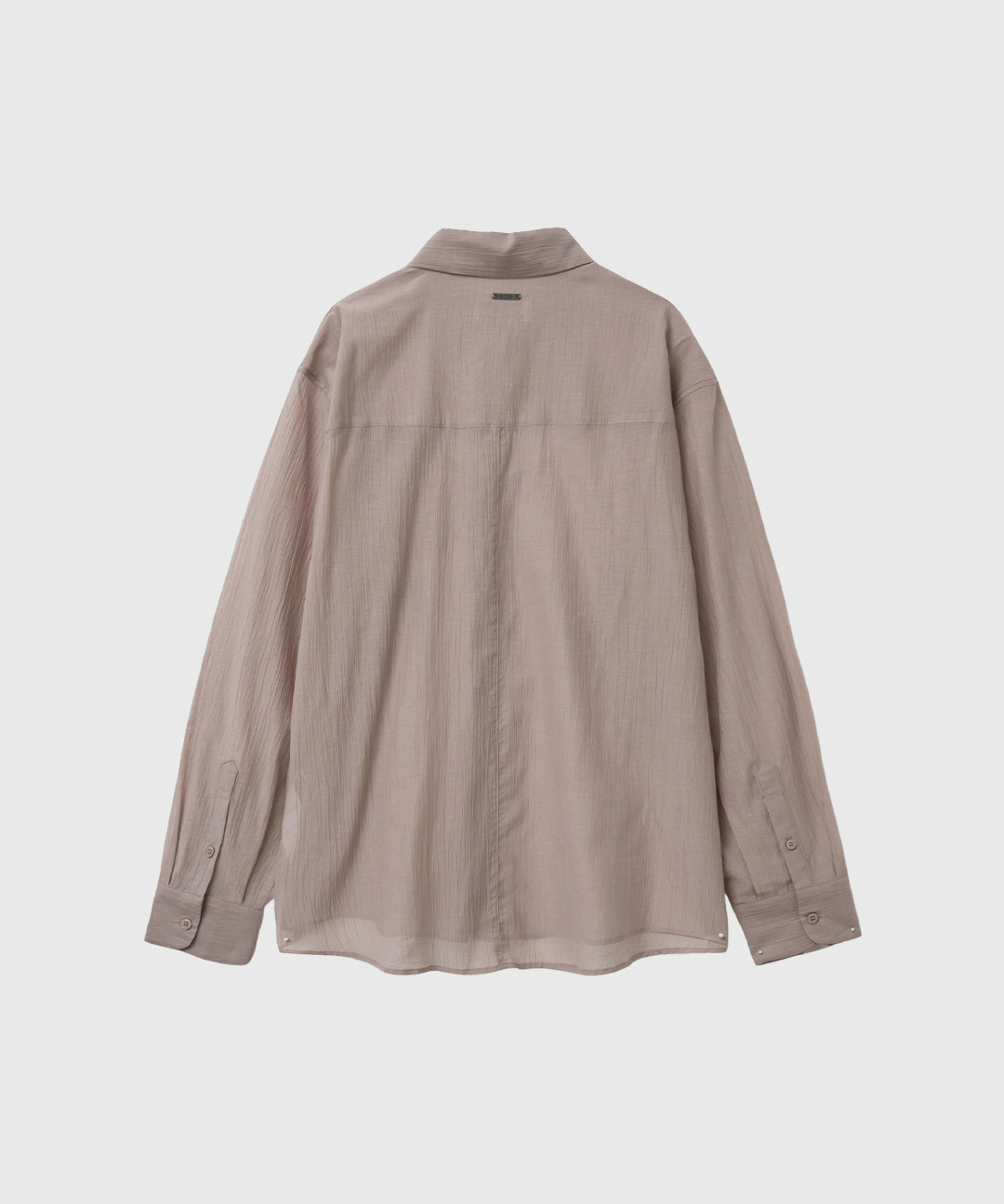 woman wrinkle sheer shirt розовый бежевый