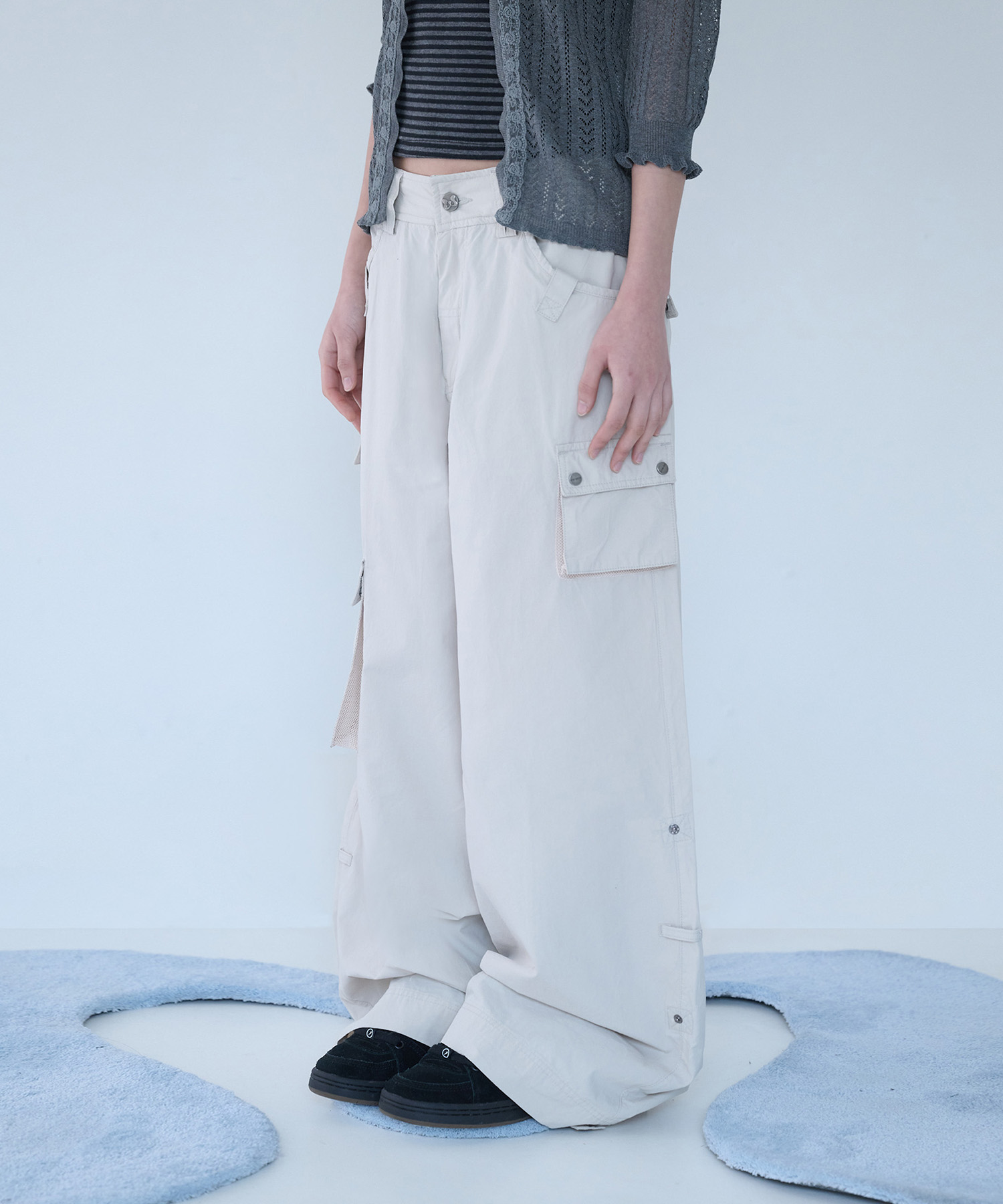 3-WAY MESH POCKET CARGO PT айвори