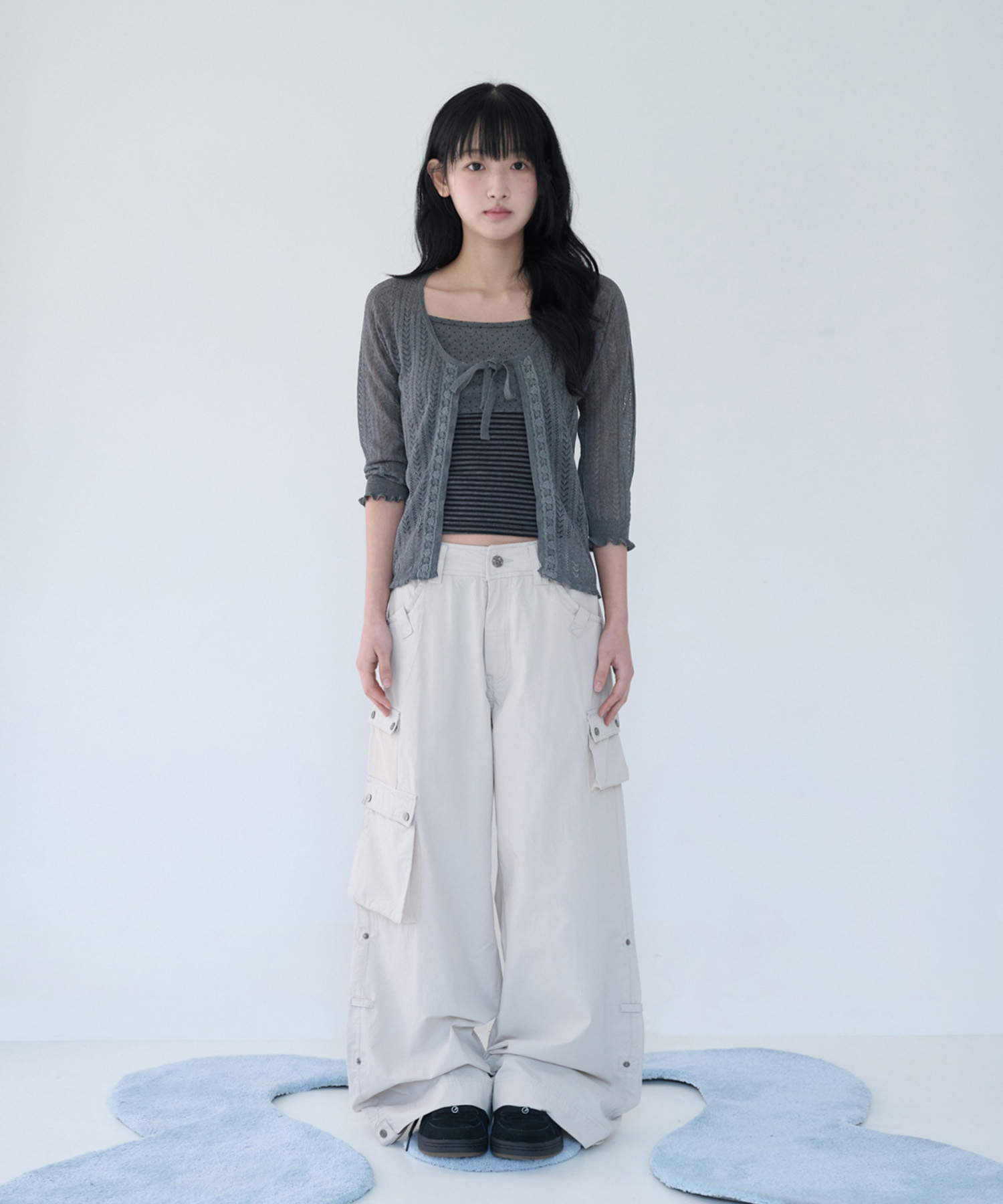 3-WAY MESH POCKET CARGO PT айвори