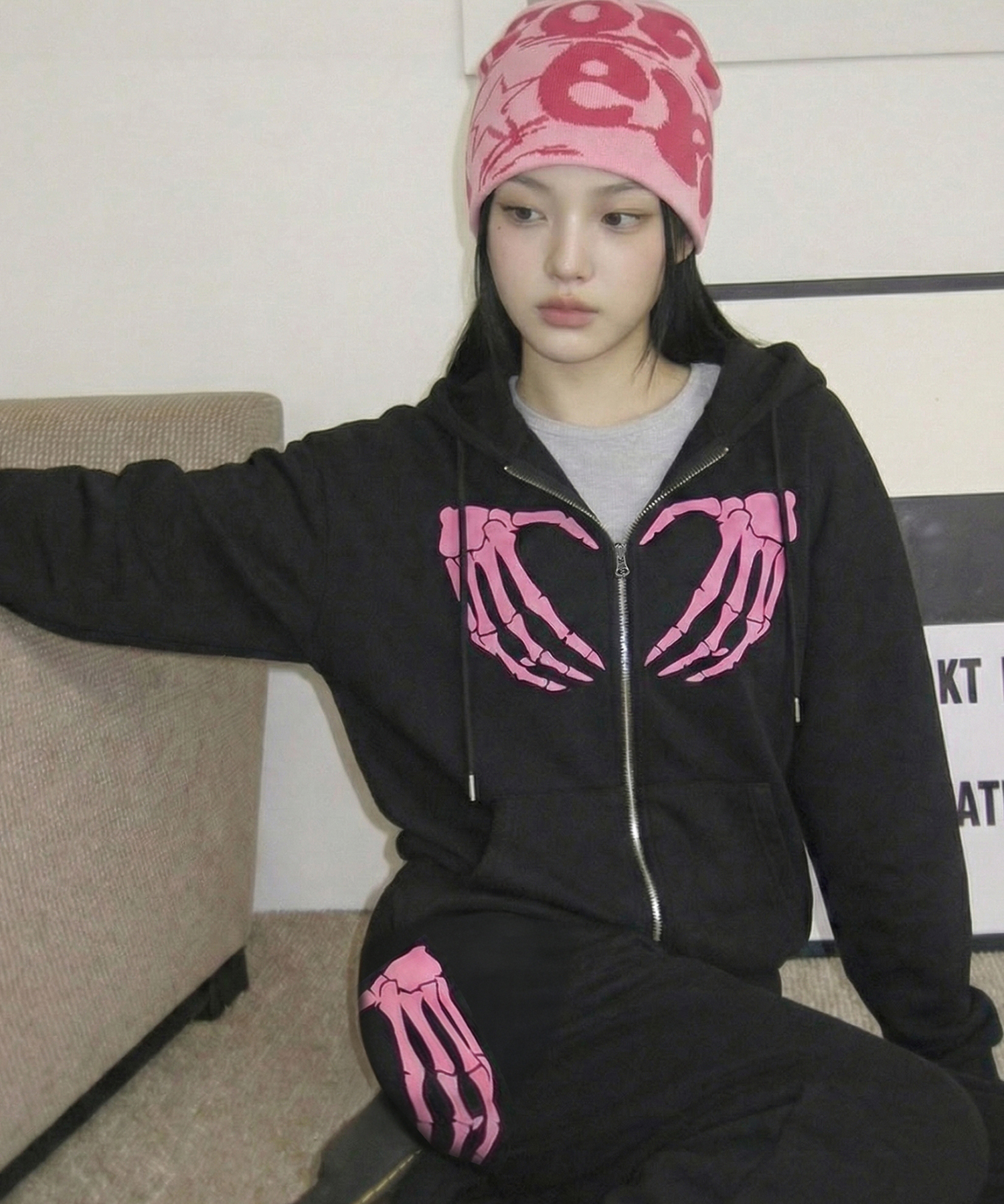 [UNISEX] Худи на молнии GRAVE HEART_2color