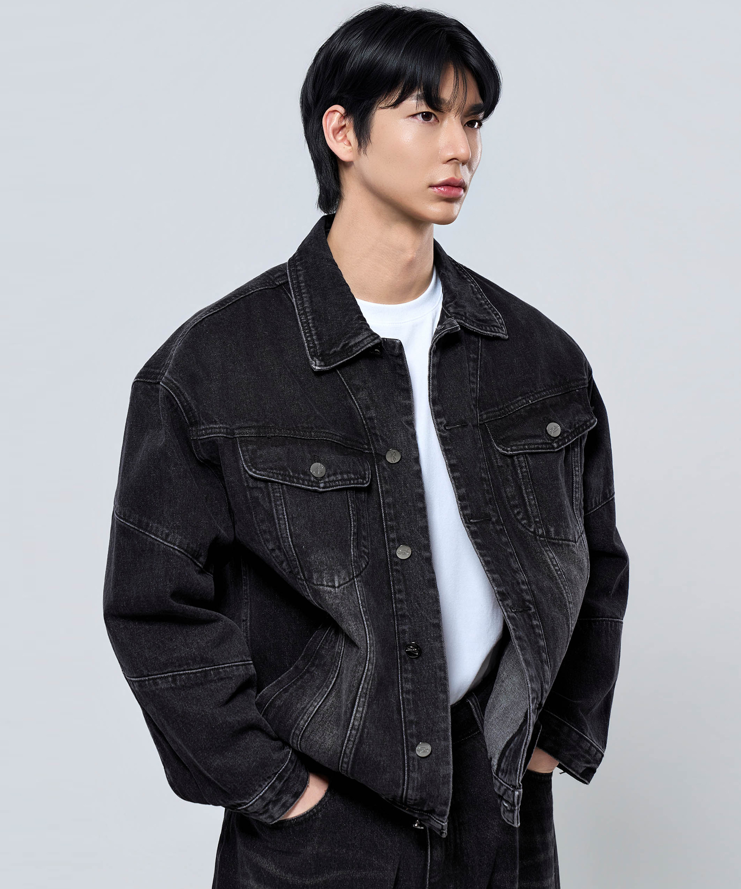 Джинсовка оверсайз P2603 washed black