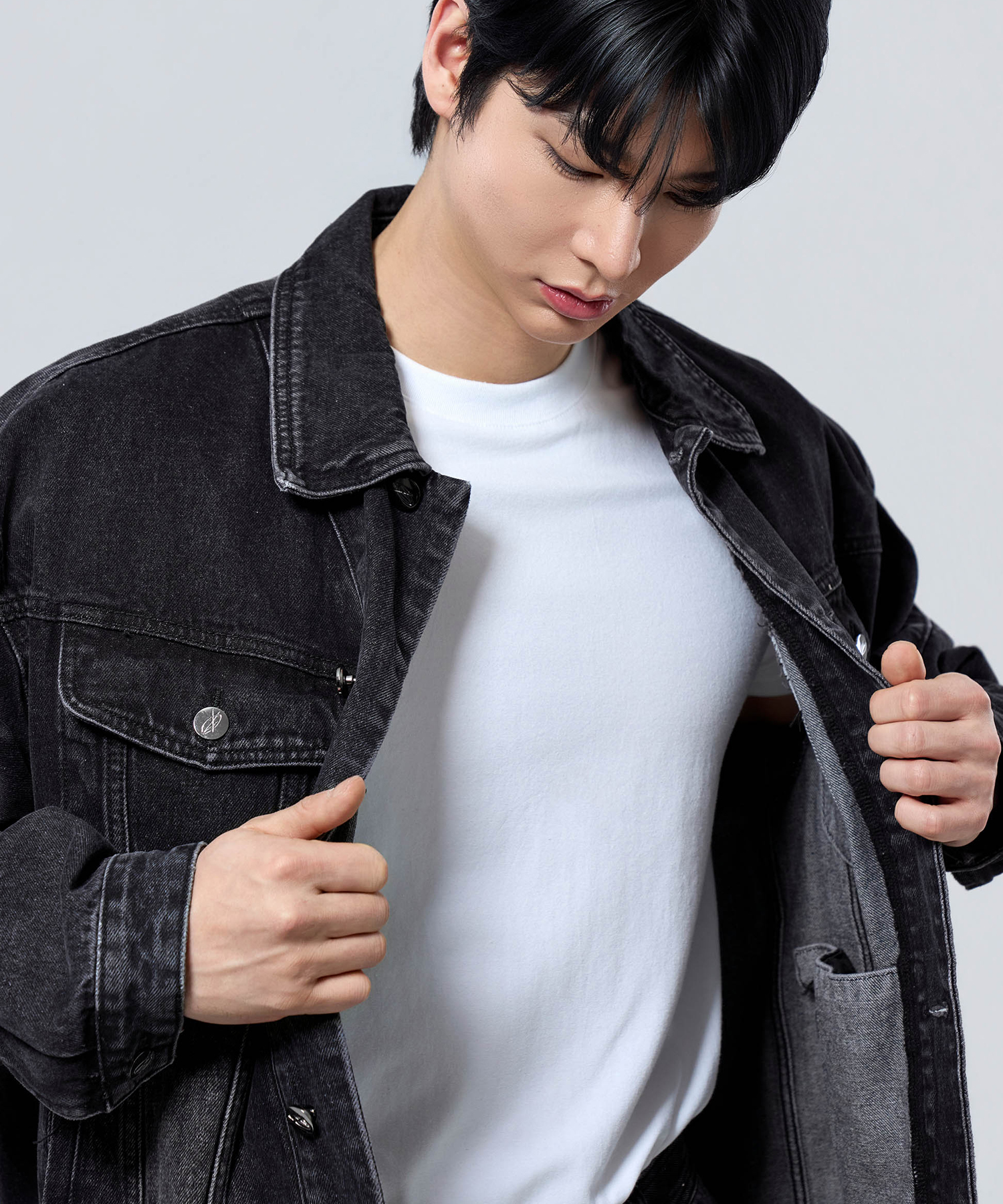 Джинсовка оверсайз P2603 washed black