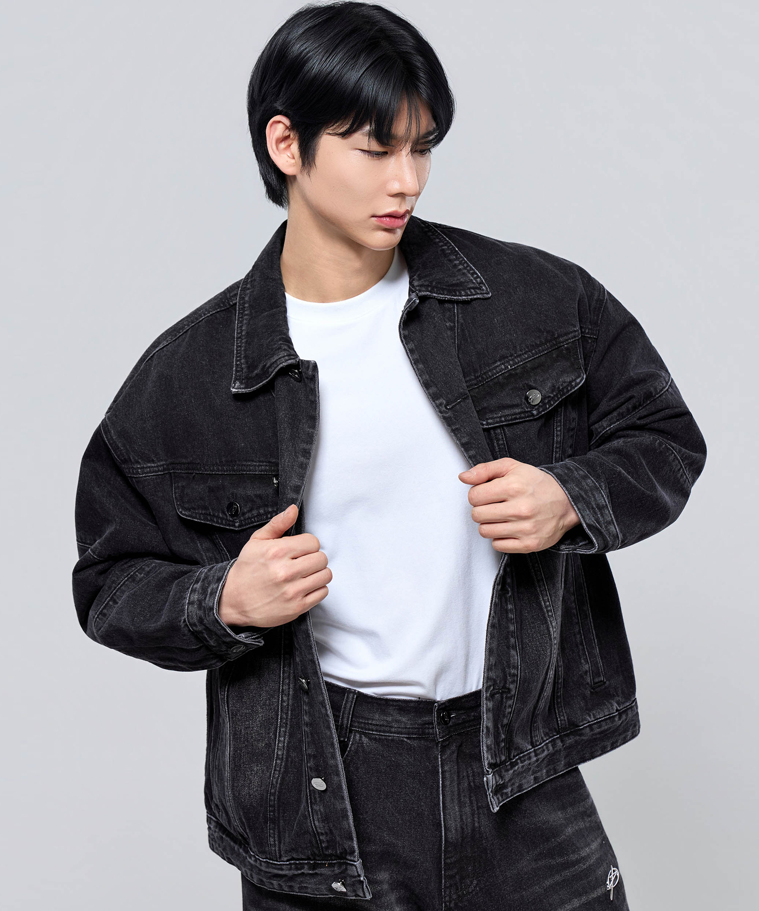 Джинсовка оверсайз P2603 washed black