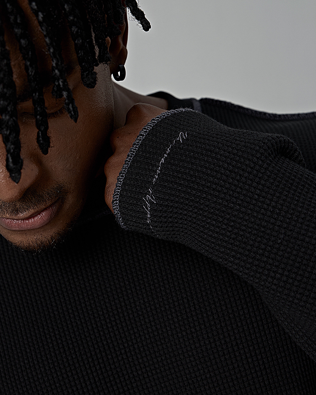 HEAVY WAFFLE OVERLOCK LONG SLEEVE