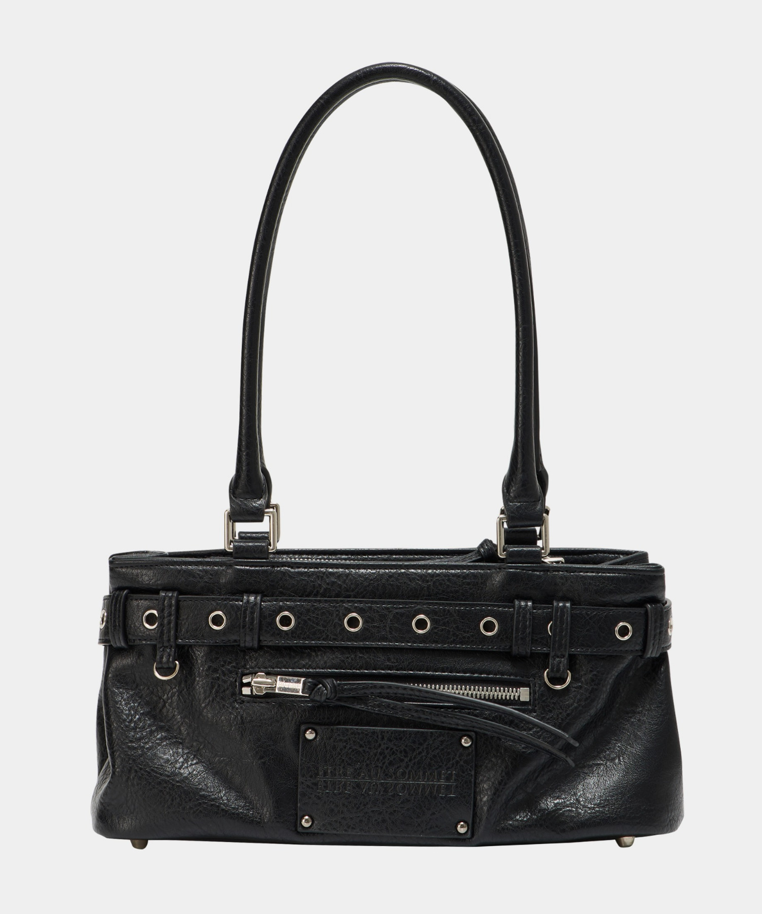 Belt Eyelet Strap Cross Mini Bag (Black)