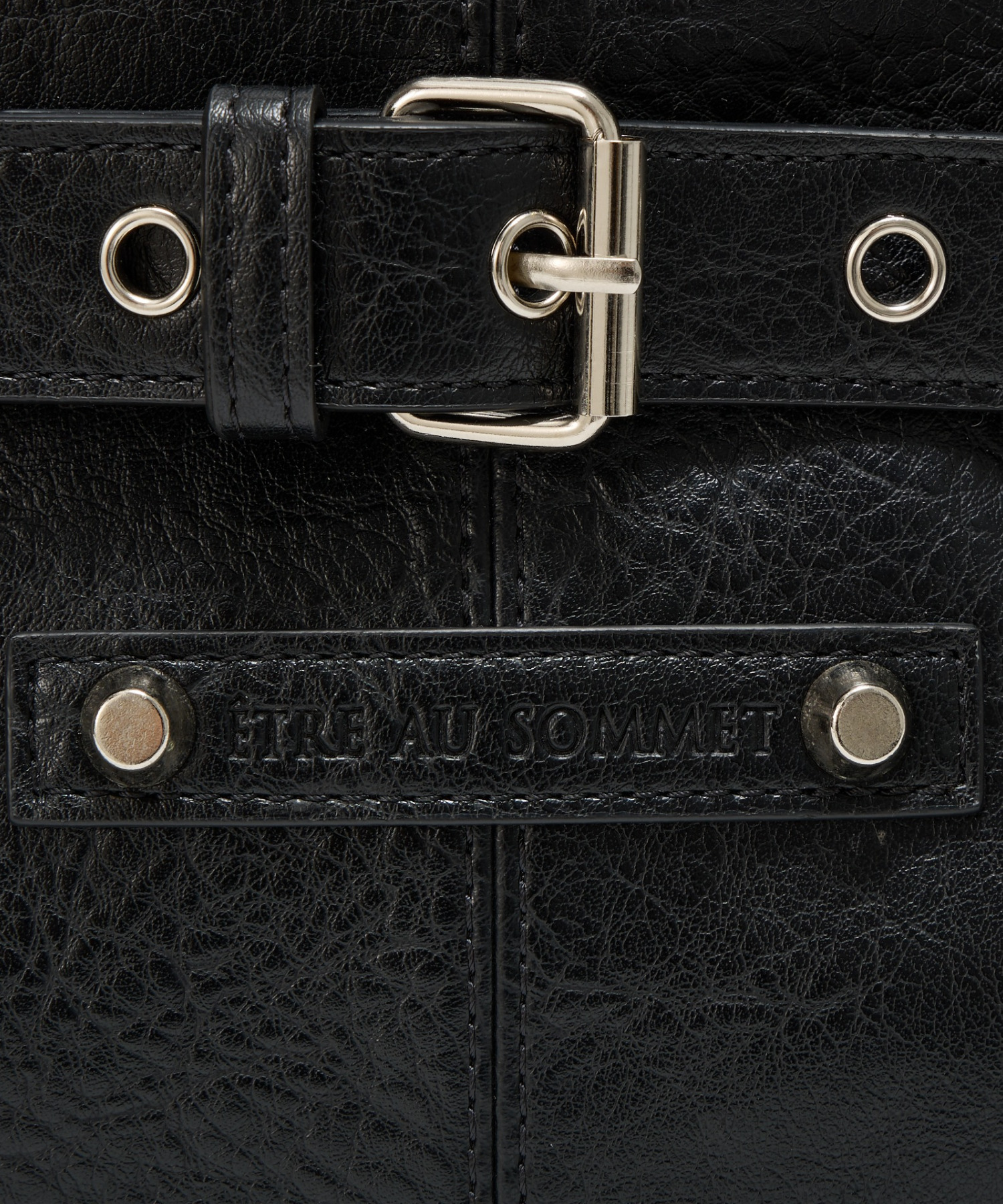 Belt Eyelet Strap Cross Mini Bag (Black)