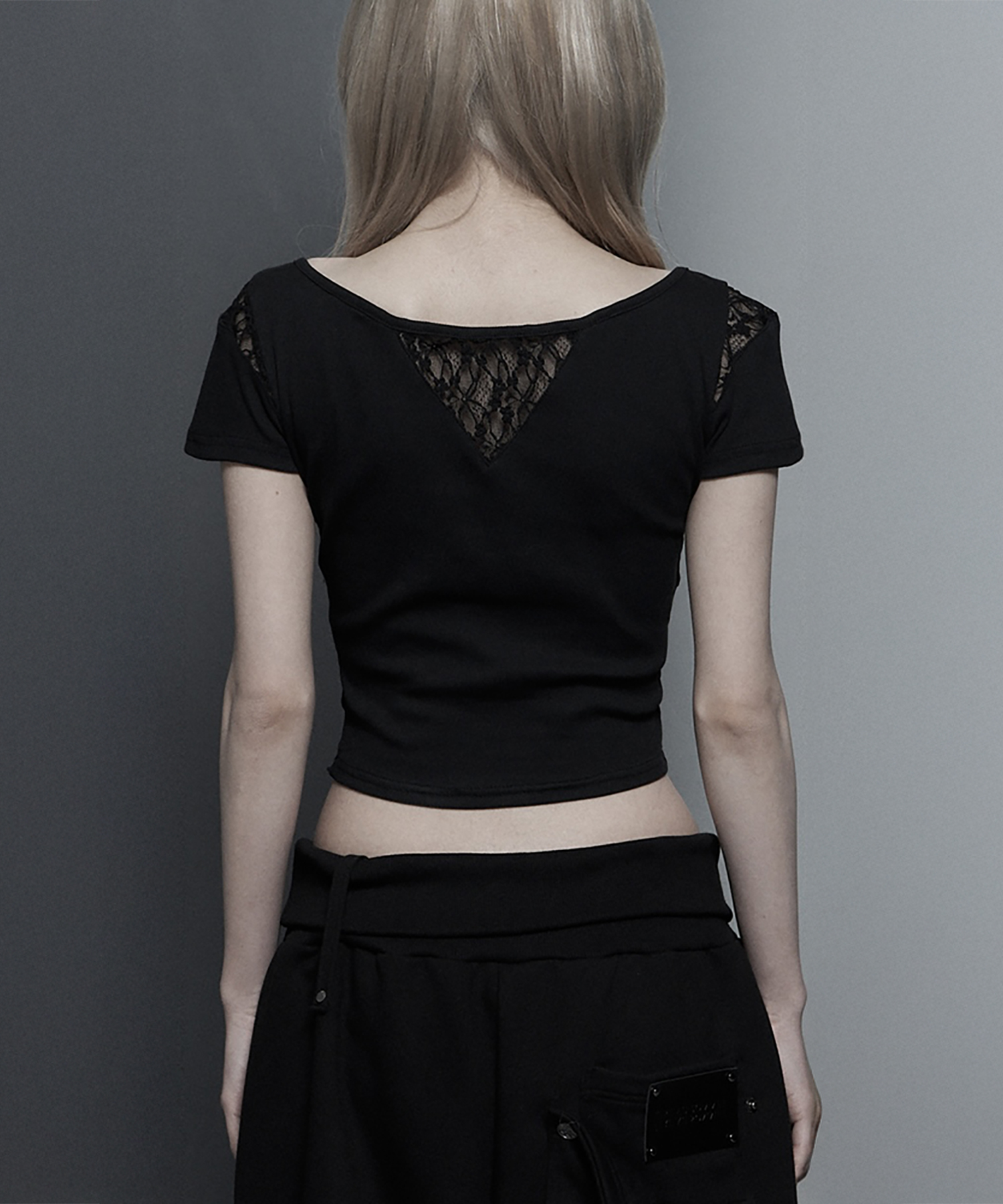 Bust Line Pintuck Detail Top (Black)