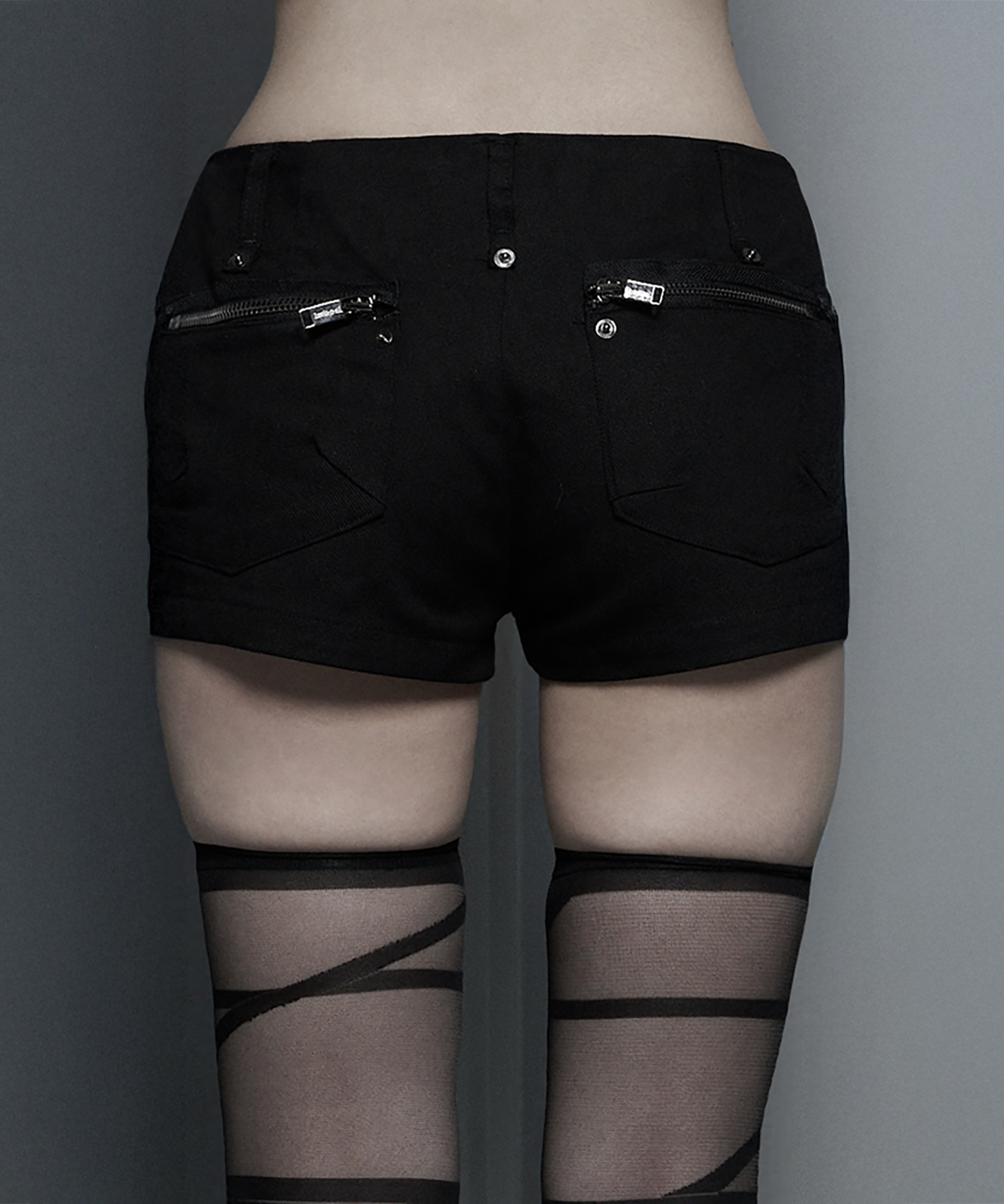 Napoleon Diagonal zipper short pants (Black)