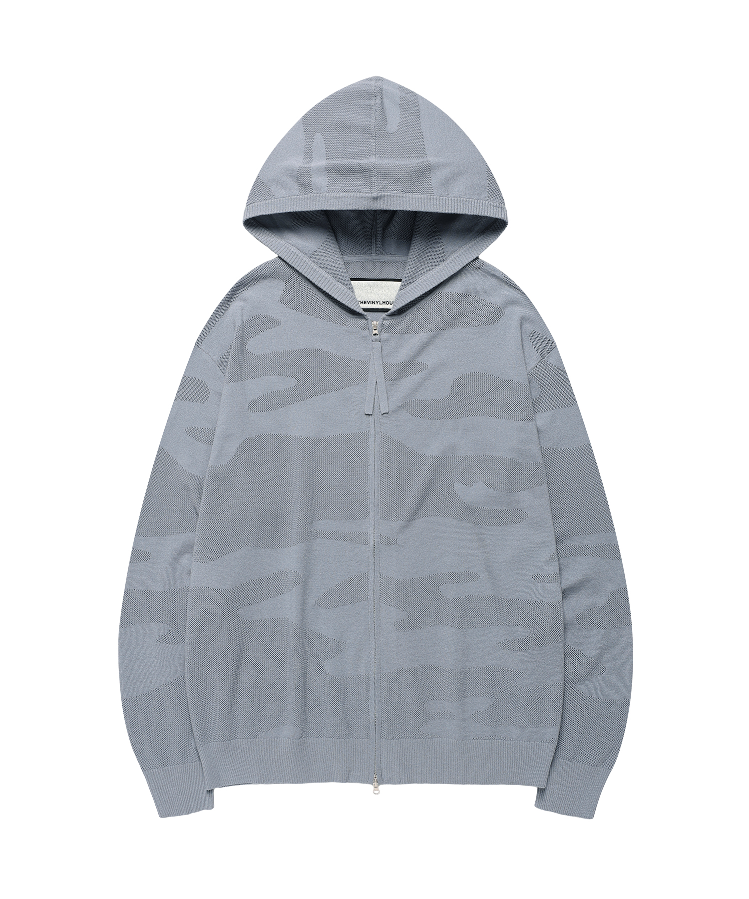 GHOST CAMO KNIT HOODIE ZIP-UP BLUE