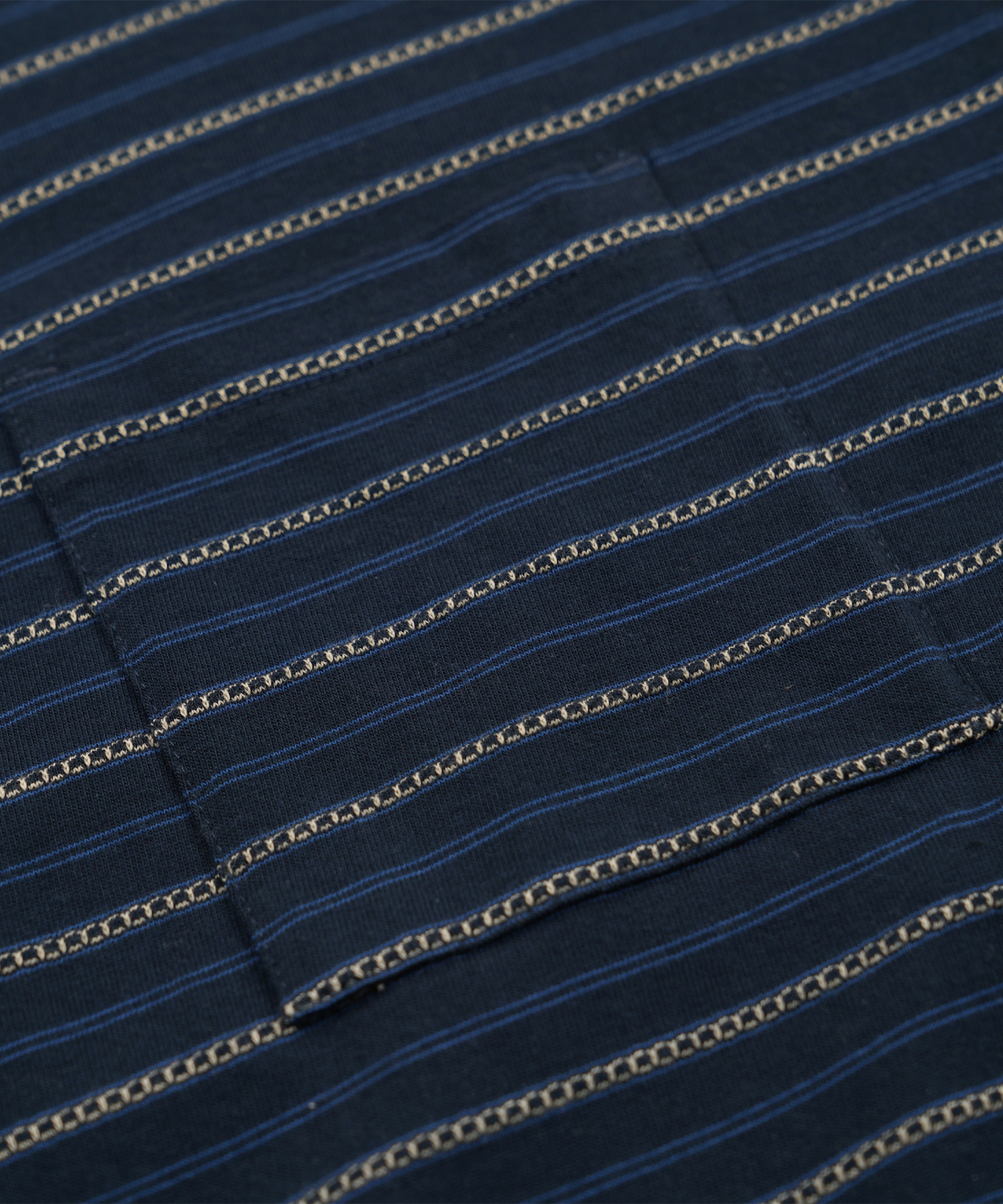 JACQUARD STRIPE HALF TEE _ NAVY