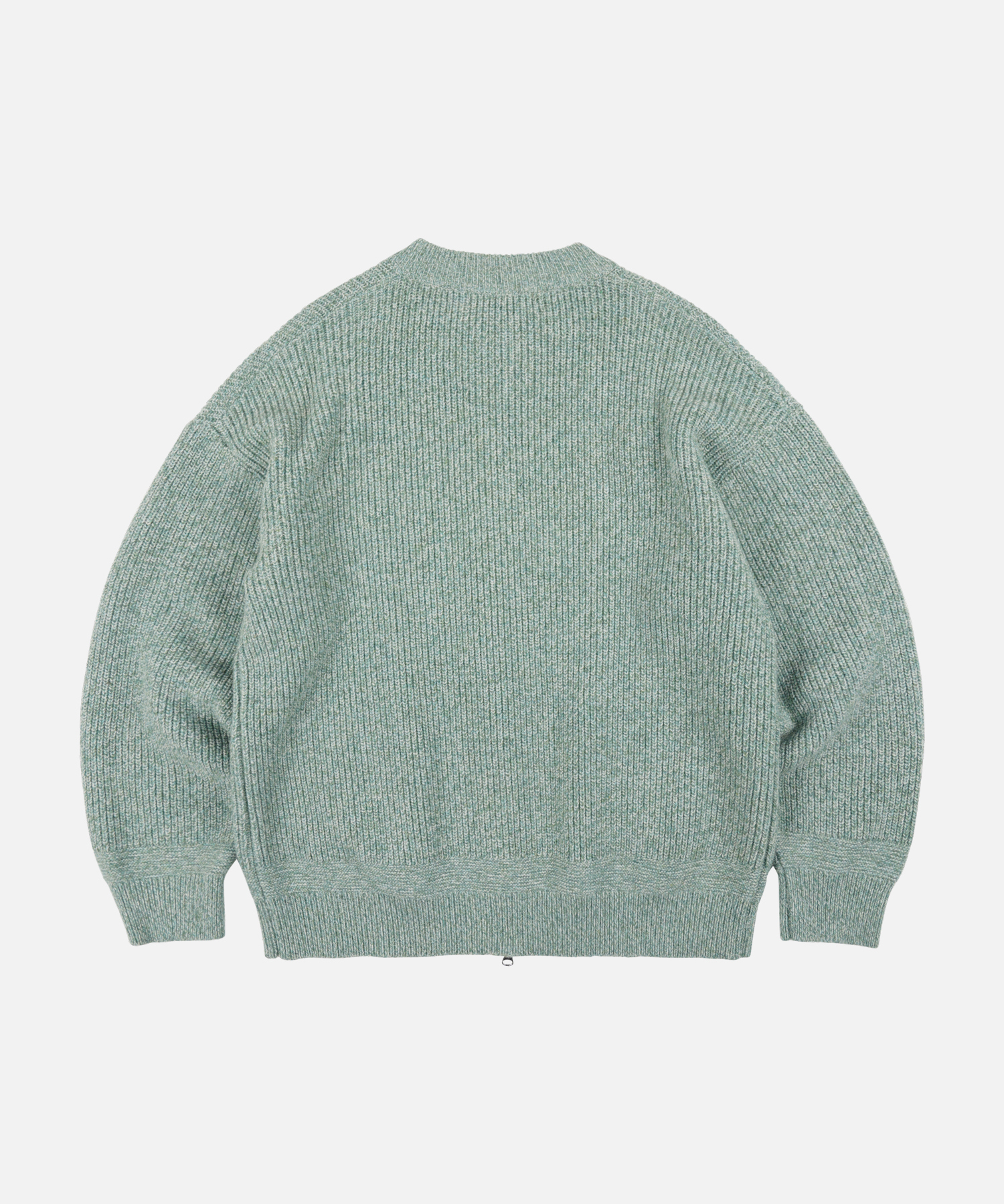 TWEED WOOL ZIP UP CARDIGAN _ MINT