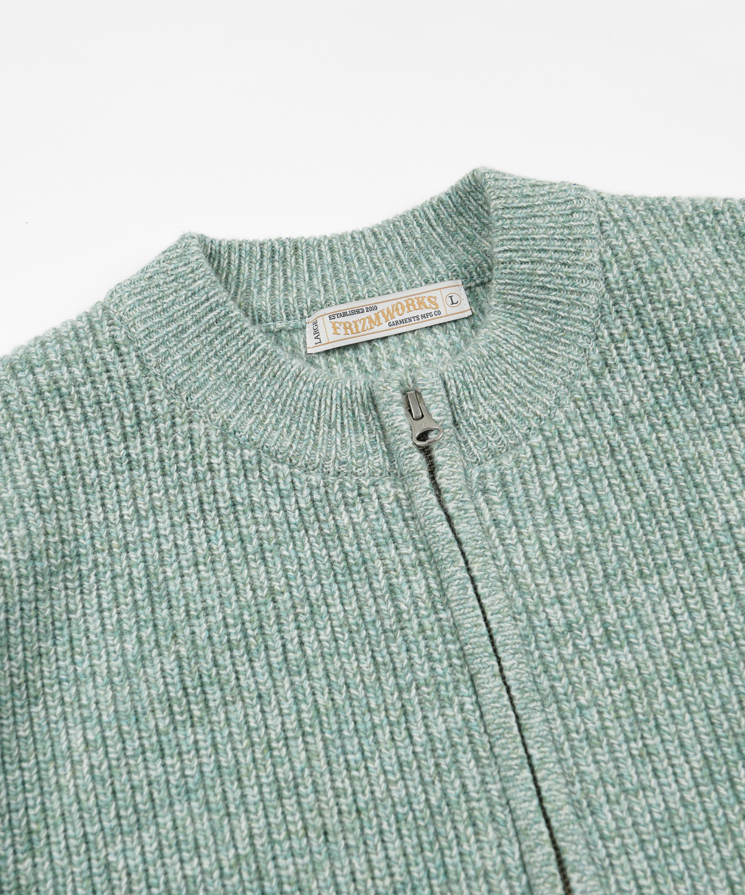 TWEED WOOL ZIP UP CARDIGAN _ MINT