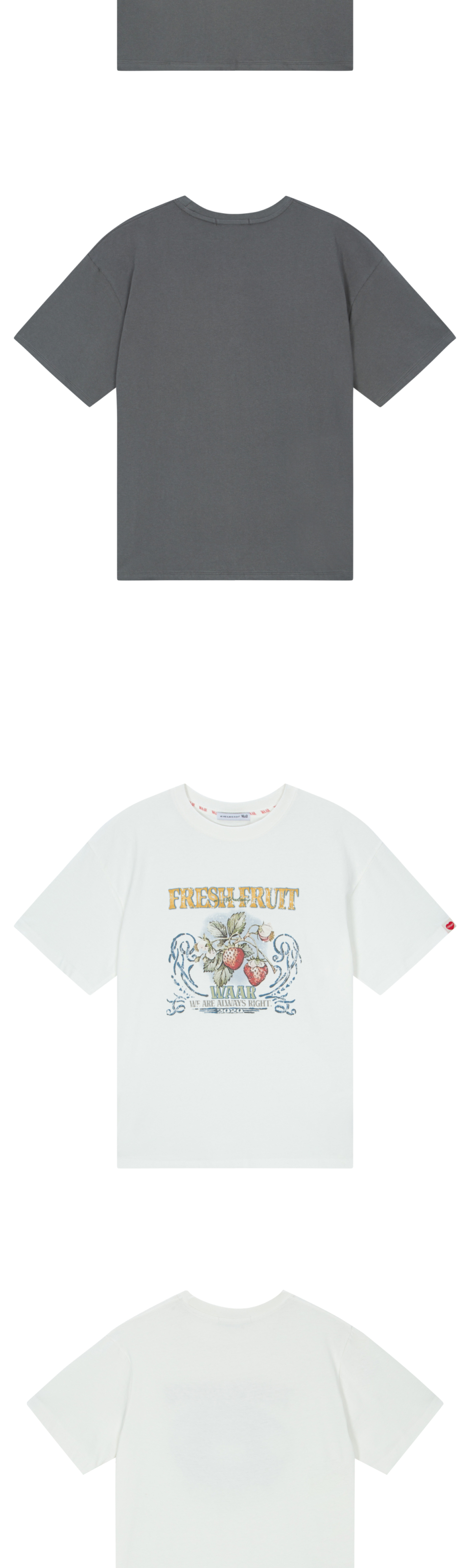 WT-55 STRAWBERRY OVER TEE - 2 COLORS CHARCOAL