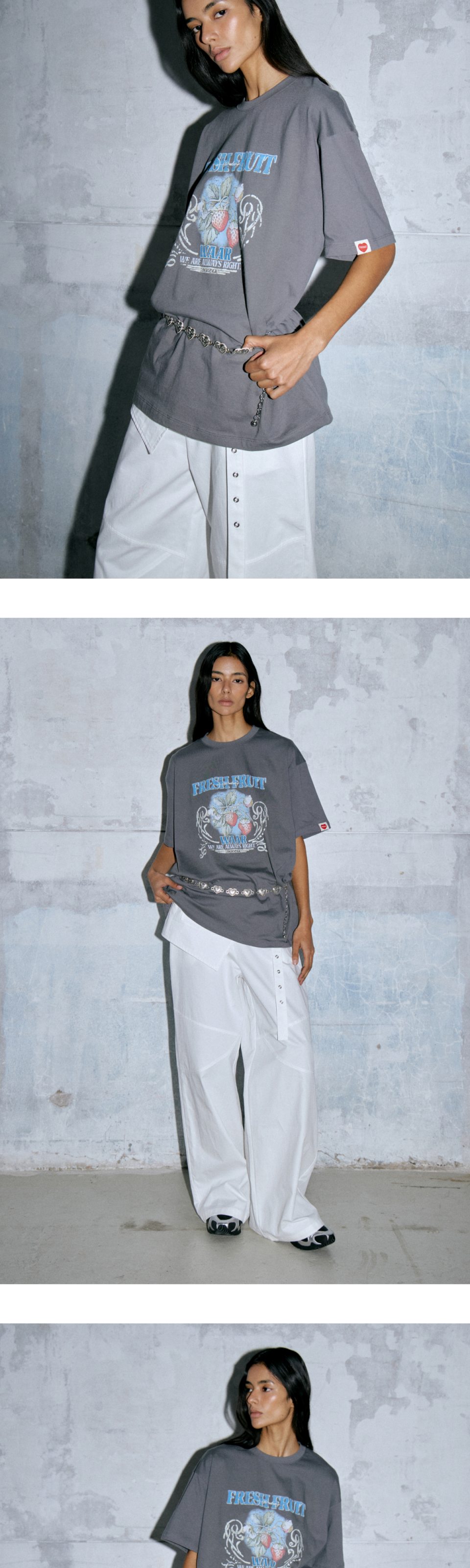 WT-55 STRAWBERRY OVER TEE - 2 COLORS CHARCOAL