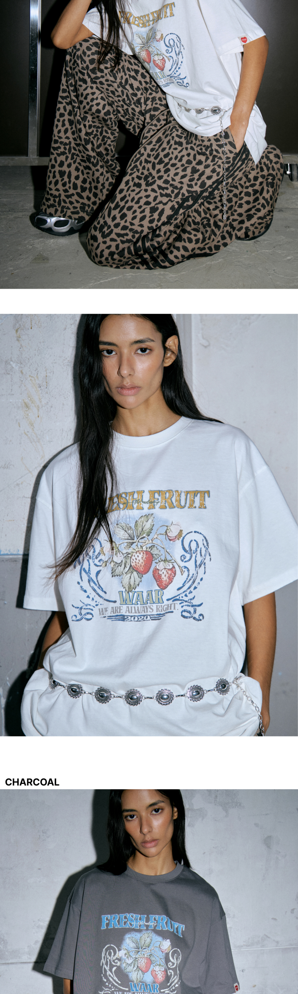WT-55 STRAWBERRY OVER TEE - 2 COLORS CHARCOAL