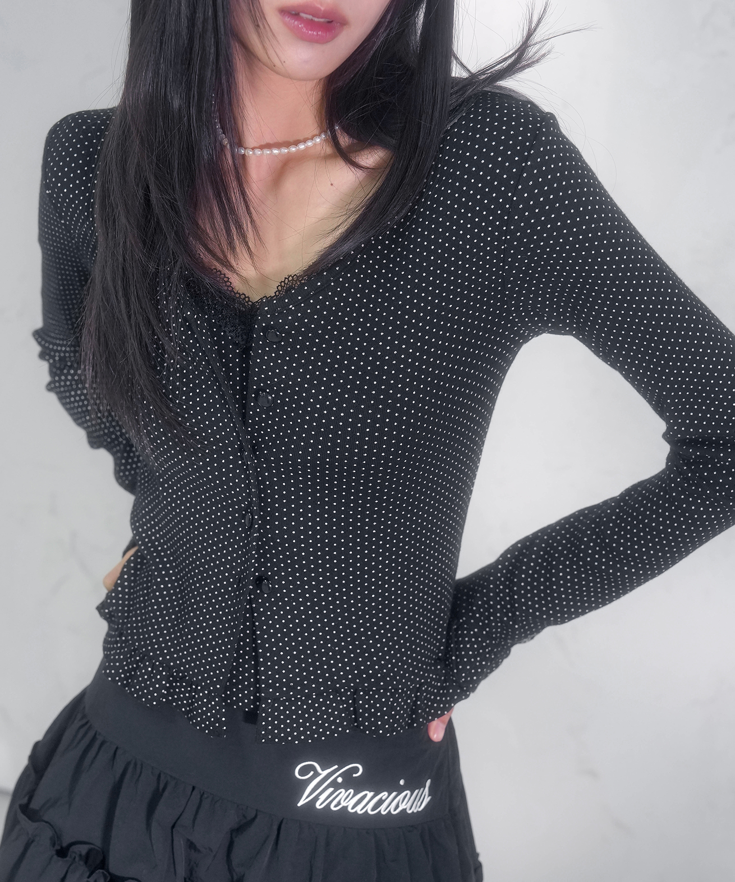 Elina Romantic Dot Cardigan Set_4Colors