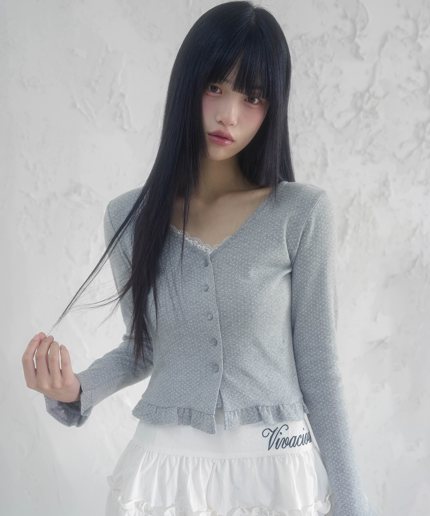 Elina Romantic Dot Cardigan Set_4Colors
