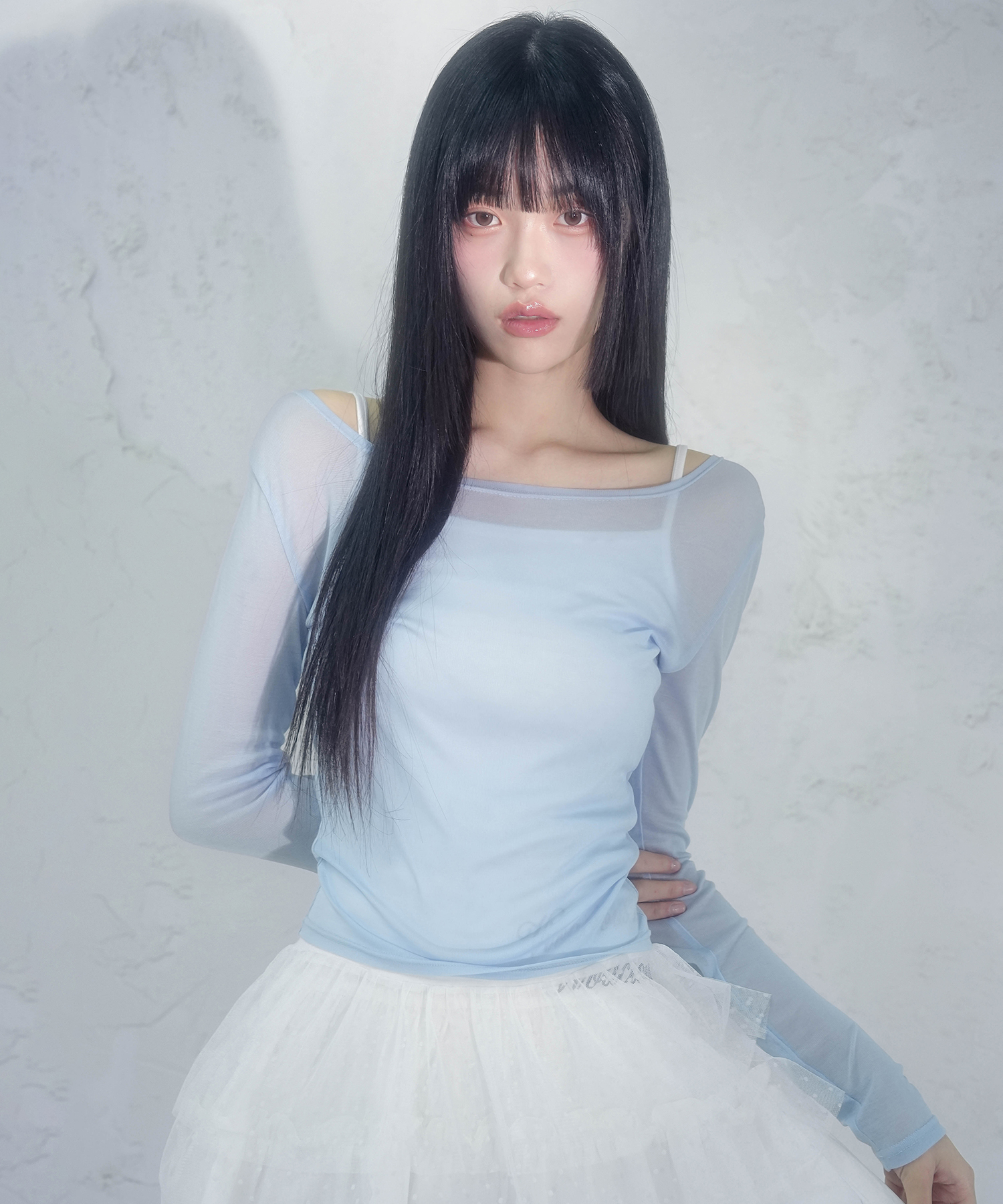 Nuage See-through Span Tee_5Colors
