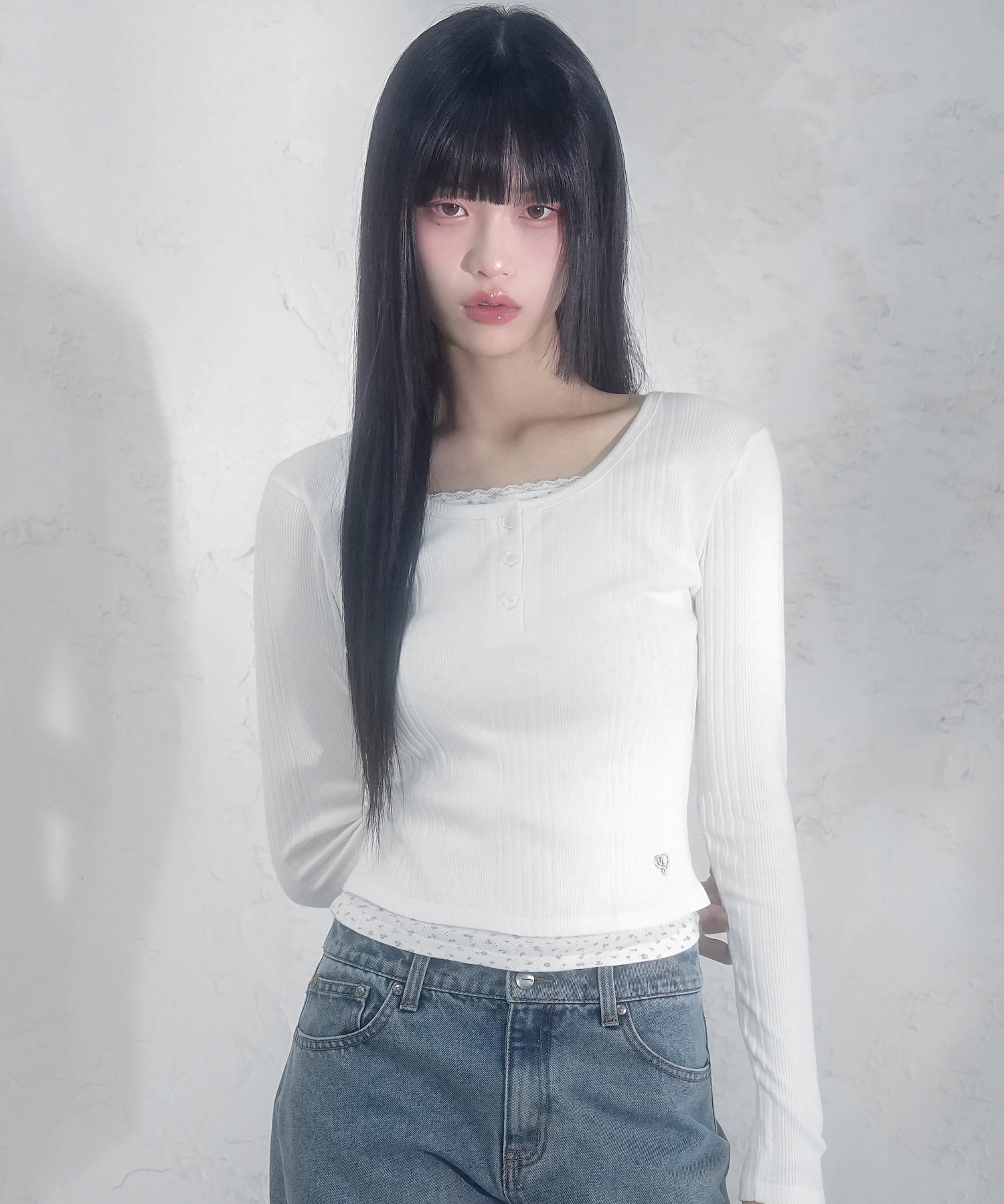 Murielle Flower Punching Layered Tee_5Colors