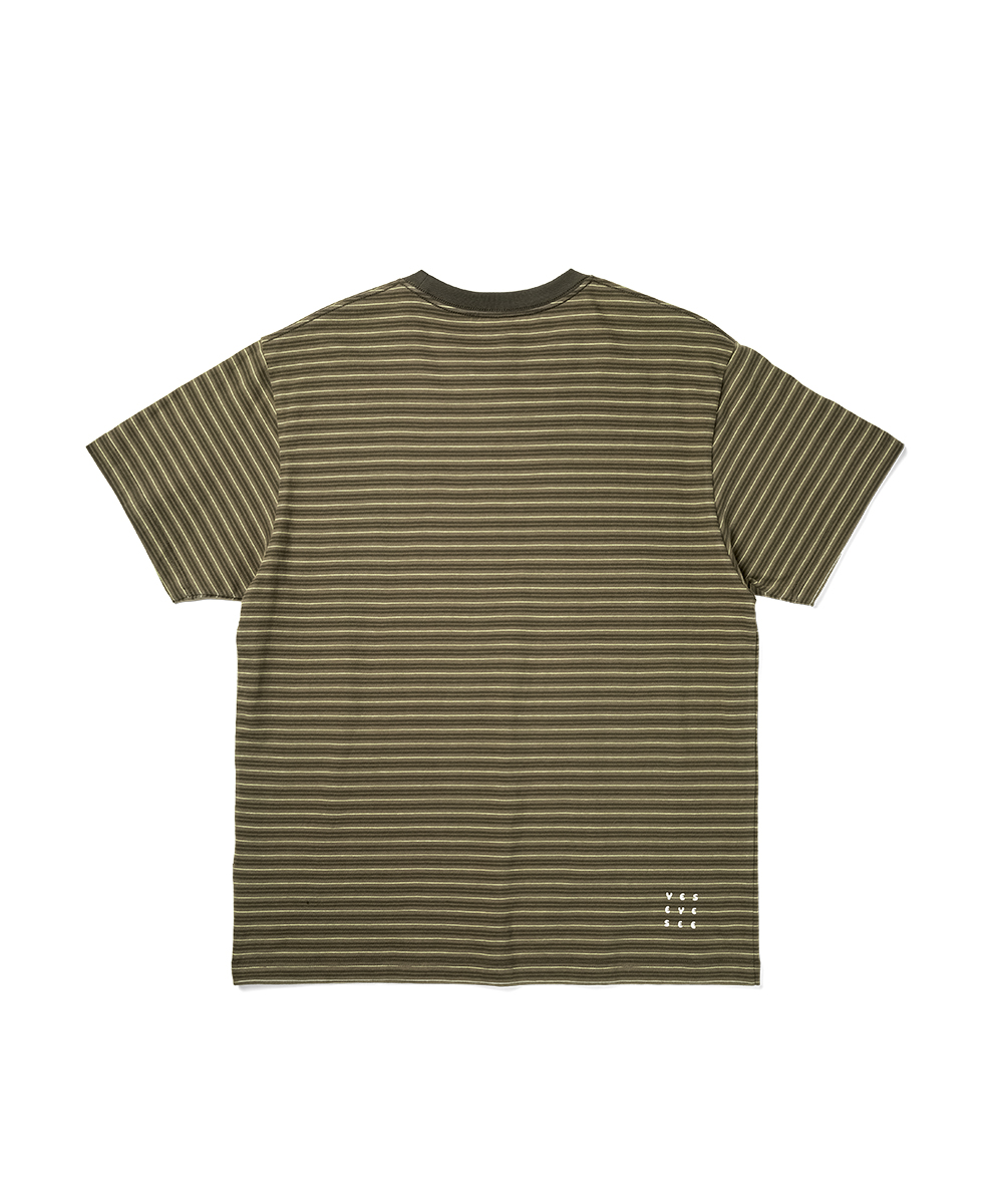 Y.E.S Thin Stripe Tee Khaki
