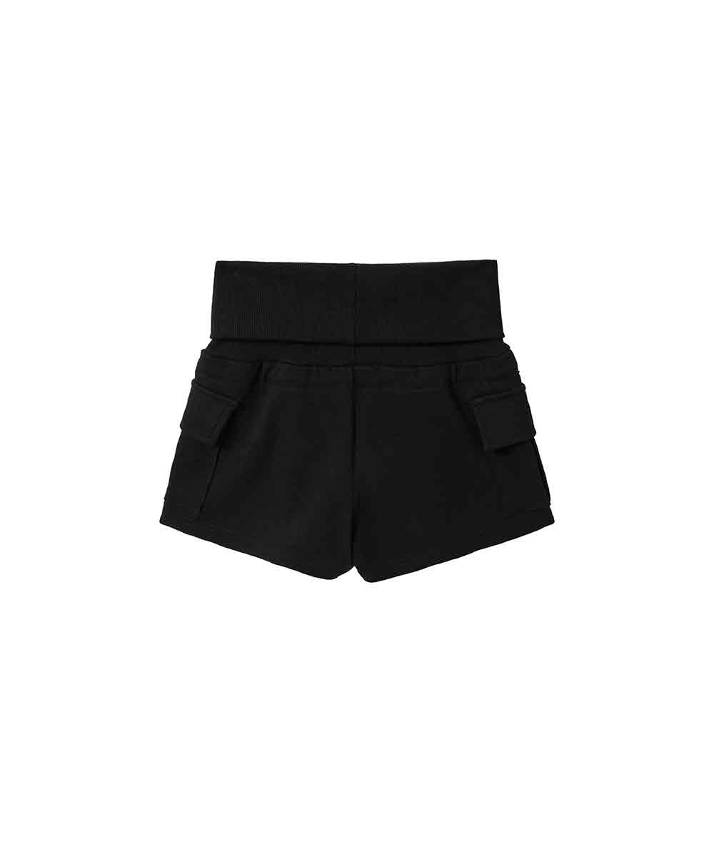 Cargo Micro Rib Shorts Black