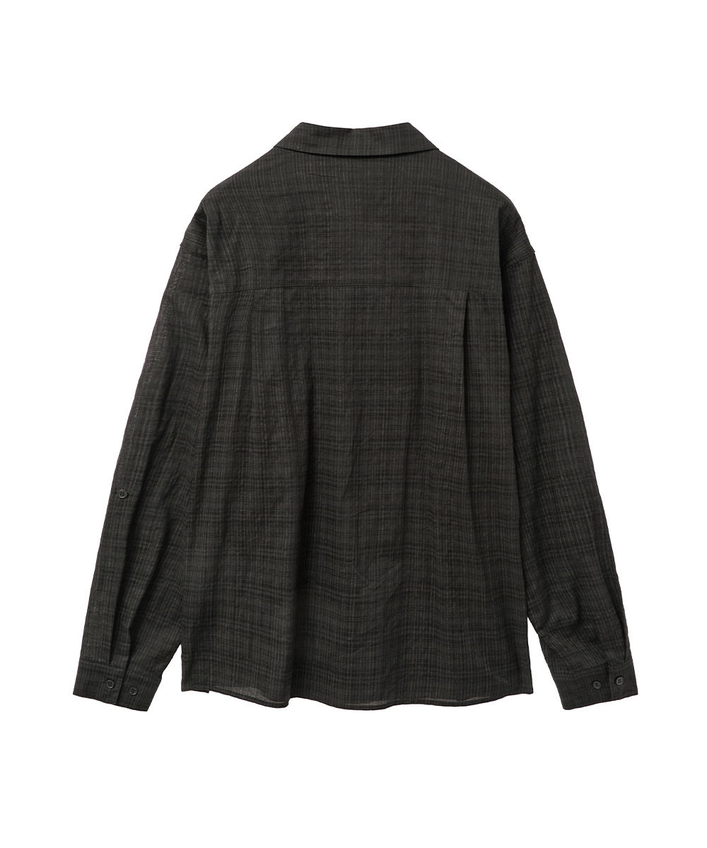Rolled up check shirt BLACK