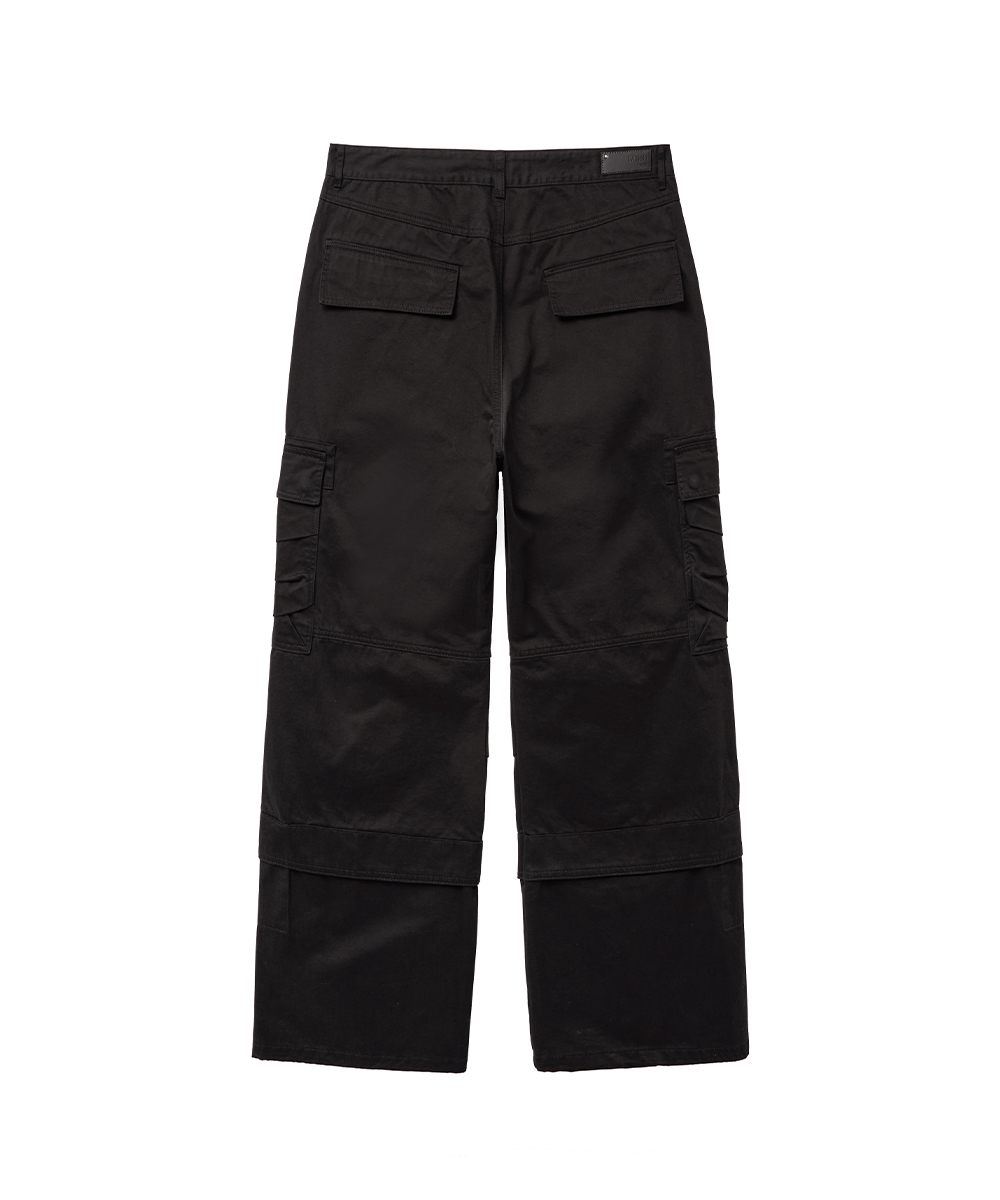 Multi wide cargo pants BLACK