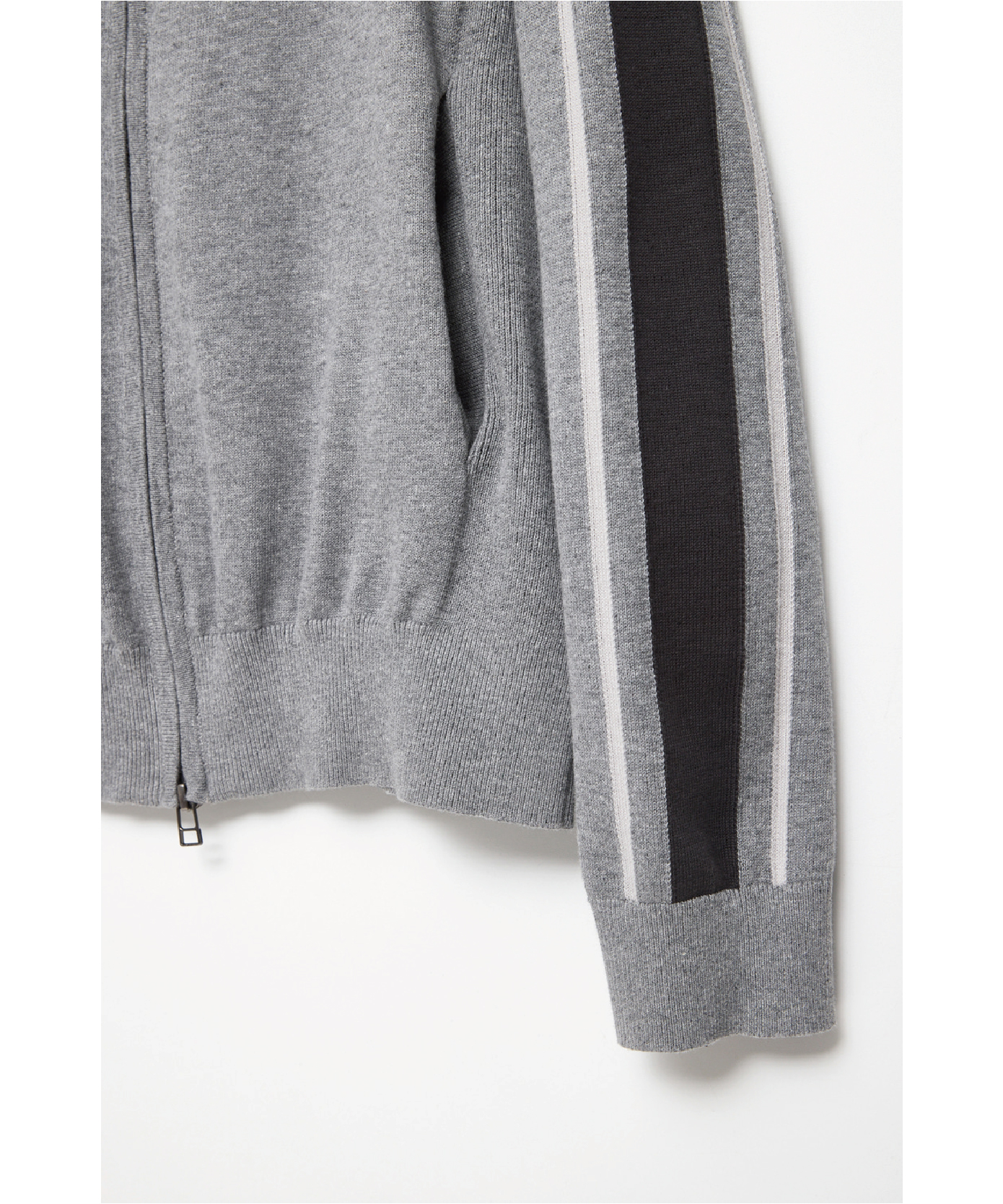 Track Zip Knit Cardigan Grey