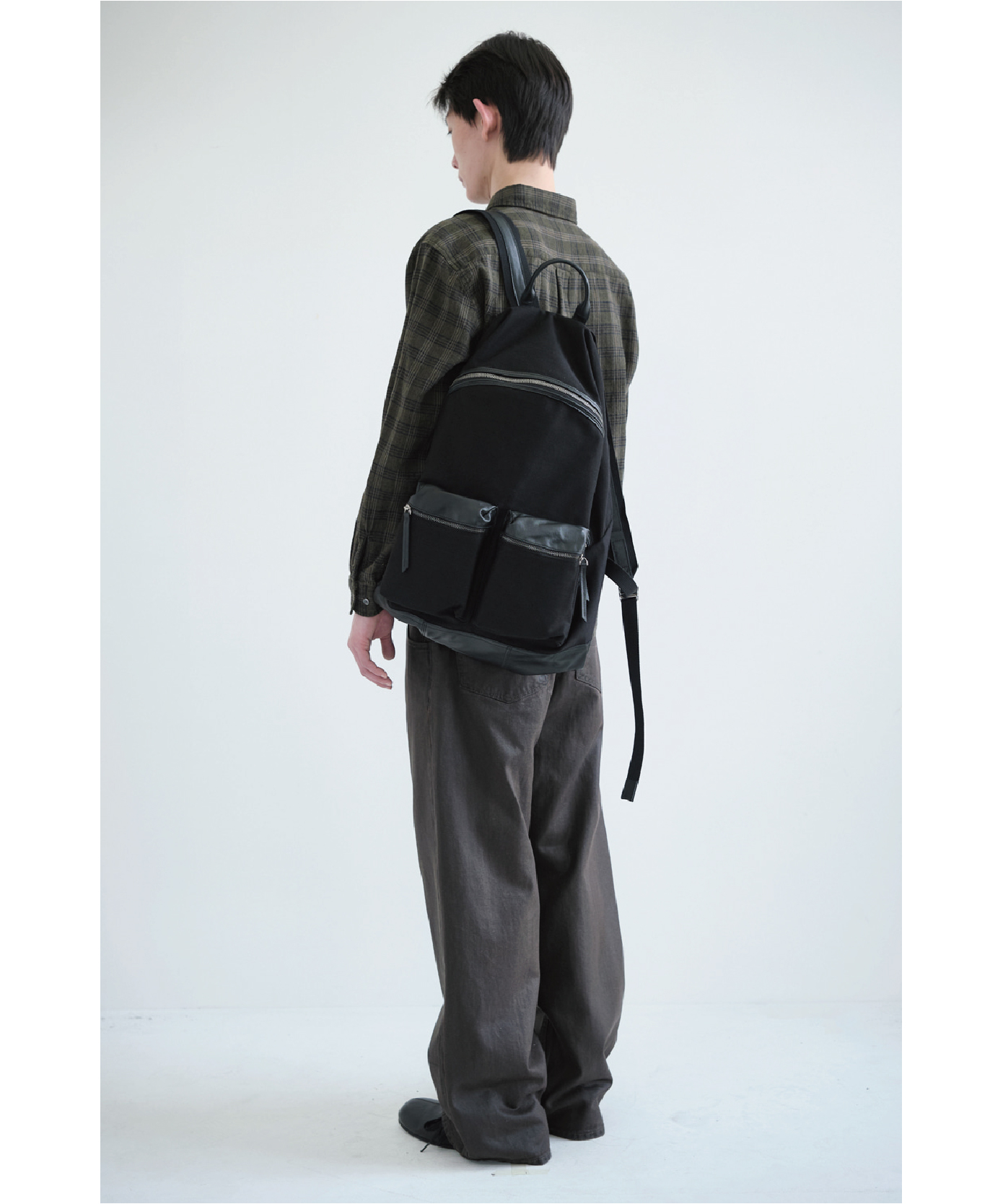 Leather Daypack Big Black