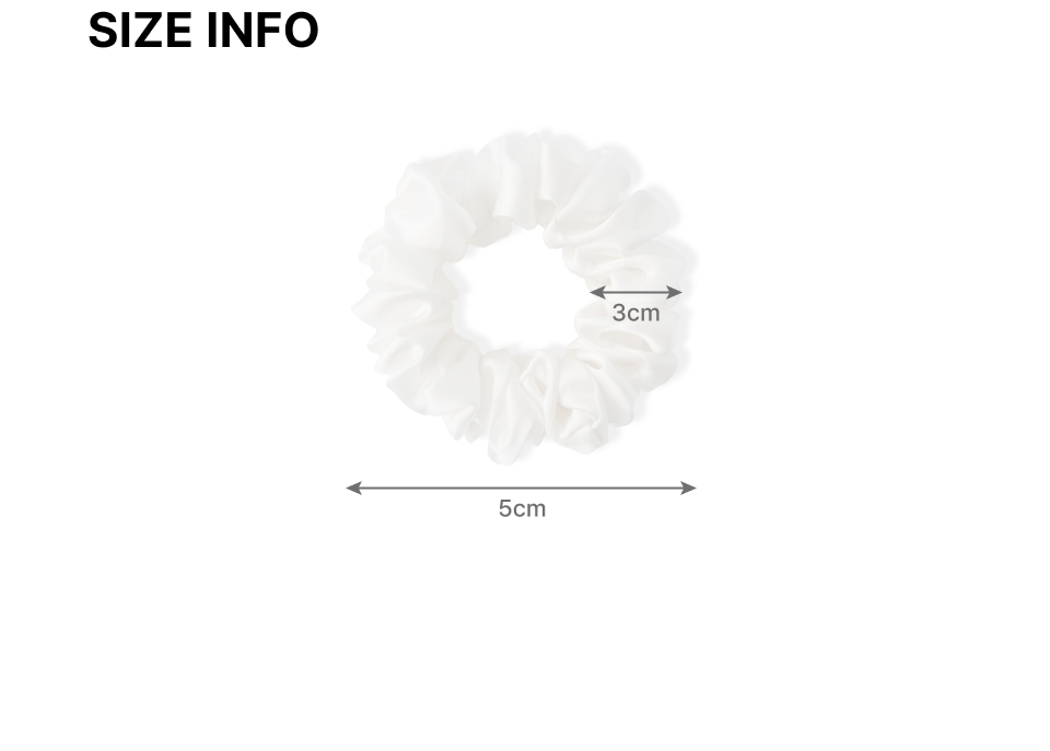 WOMENS SILK SCRUNCHIE LARGE #韓韶禧同款! - 3 COLORS WHITE
