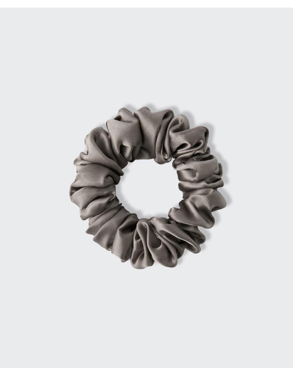 WOMENS SILK SCRUNCHIE LARGE #韓韶禧同款! - 3 COLORS GREY