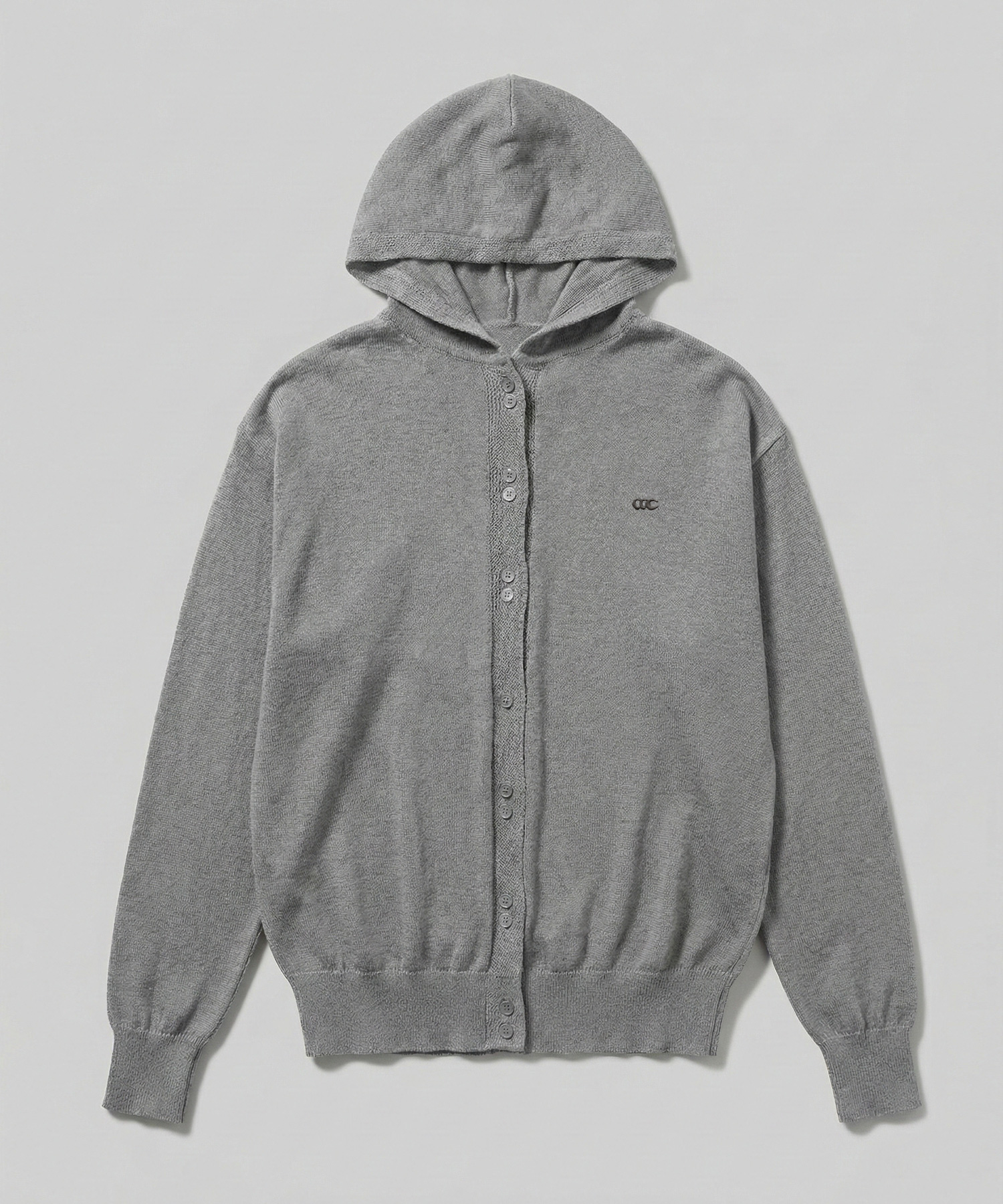 Тонкий оверсайз кардиган с капюшоном Light Grey